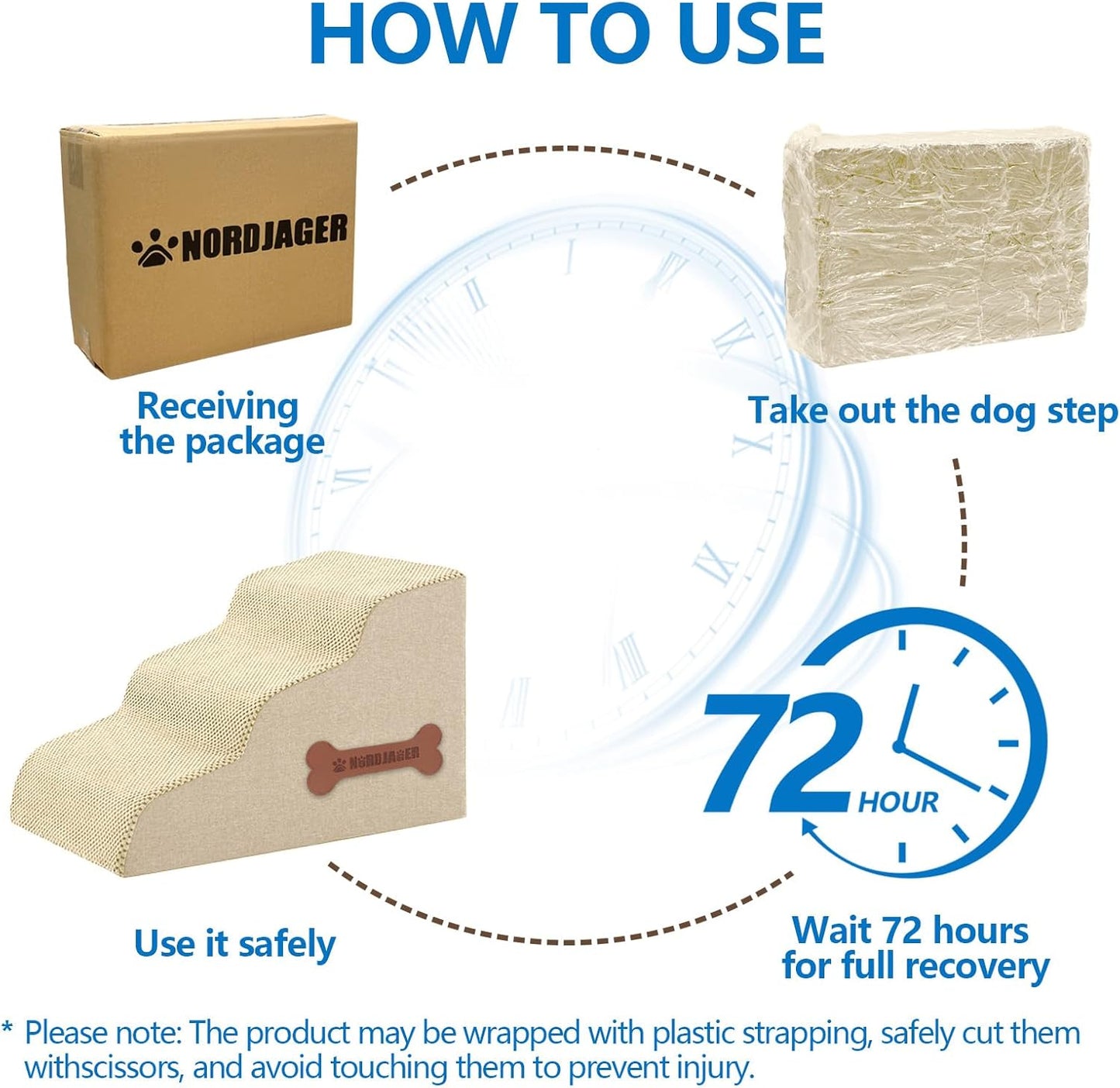 Dog Stairs for Small Dogs and Cats, 2 Steps Pet Stairs to Get on Couch Sofa and Chair, Indoor Non-Slip Balanced Portable Pet Step, High-Density Foam Ramp with Removable Washable Cover, Beige（11.8" H）