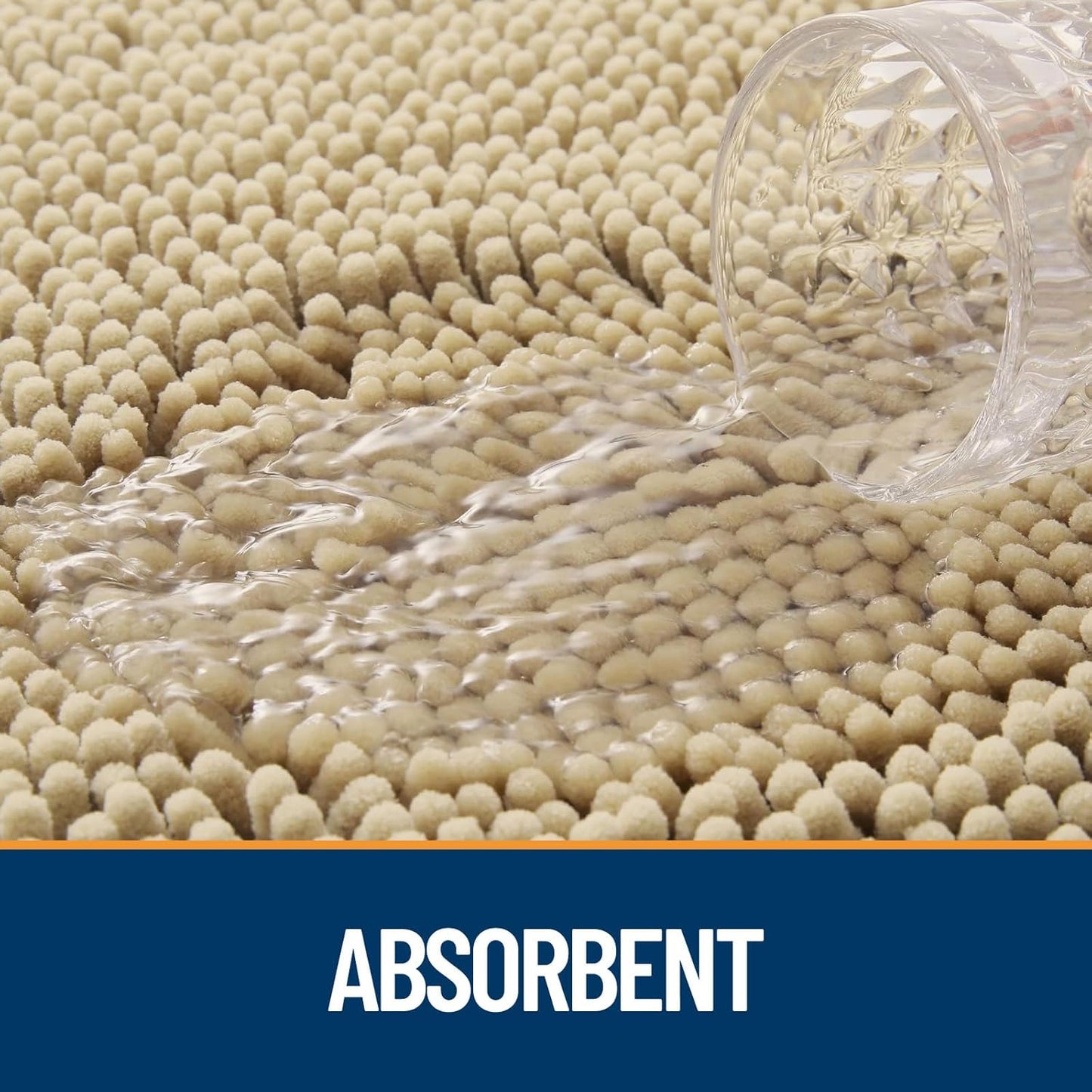 OLANLY Dog Door Mat for Muddy Paws 47x32, Absorbs Moisture and Dirt, Absorbent Non-Slip Washable Doormat, Quick Dry Chenille Mud Mat for Dogs, Entry Indoor Entryway Carpet for Inside Floor, Beige