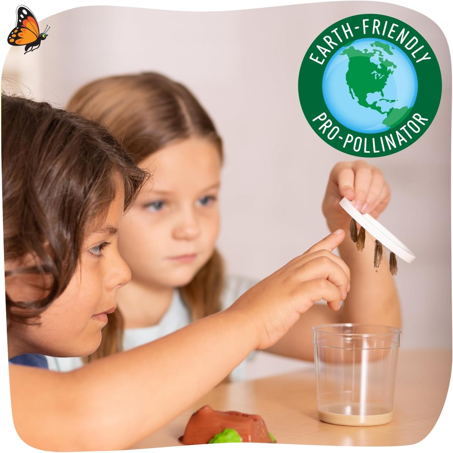 Insect Lore Butterfly Garden Kit with Live Caterpillars – Grow 10 Painted Lady Butterflies | STEM Learning Activity, Habitat with Journal, Stickers, Seeds & Figurines | As Seen on TV