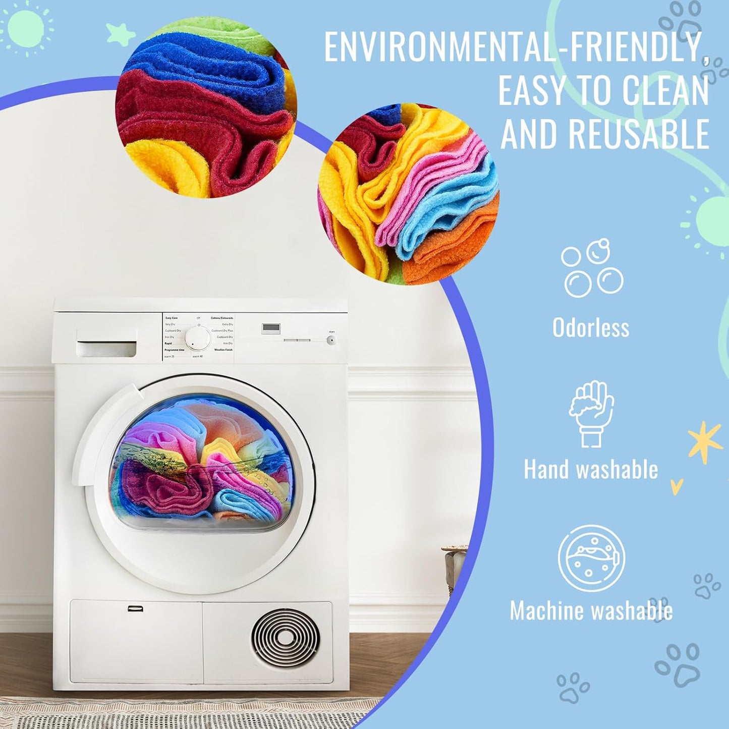 Pet Snuffle Ball, Puzzle Sniffing Interactive Dog Ball for Blind Dogs Training Stress Relief Dog Enrichment Toys Treat Machine Washable (20cm, Rainbow Color Upgrade)