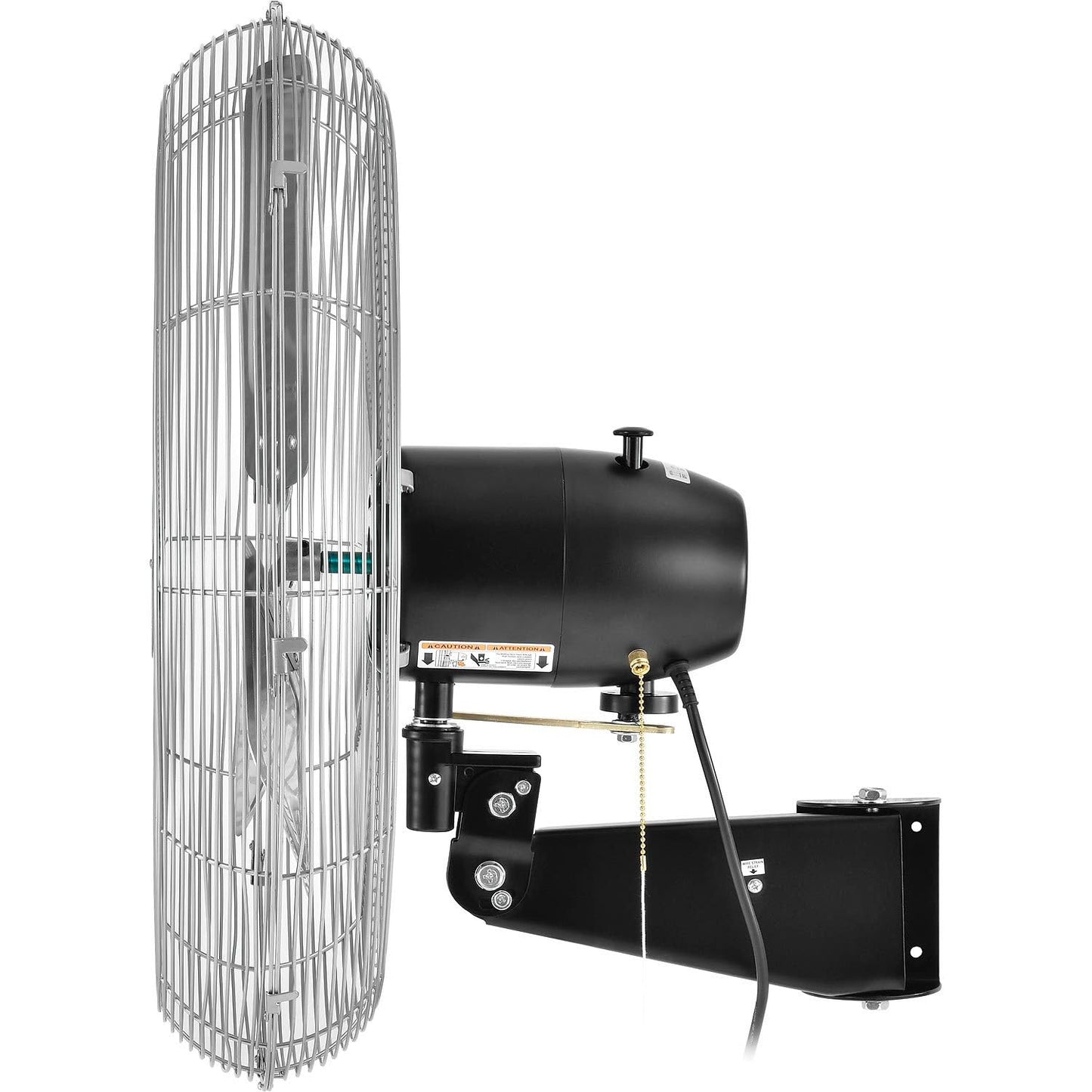 Global Industrial Deluxe Wall Mount Fan, 30" Diameter, Fixed and Oscillating Head, 3 Speed, 10,000 CFM at 1100 RPM, 1/2 HP, Tilting Head, For Indoor Use Only
