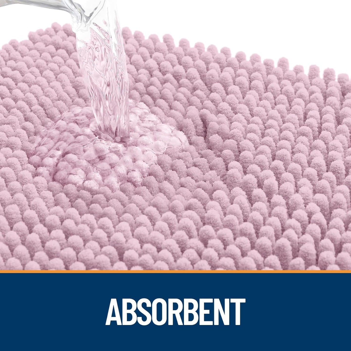 OLANLY Dog Door Mat for Muddy Paws 30x20, Absorbs Moisture and Dirt, Absorbent Non-Slip Washable Doormat, Quick Dry Chenille Mud Mat for Dogs, Entry Indoor Entryway Carpet for Inside Floor, Dusty Rose