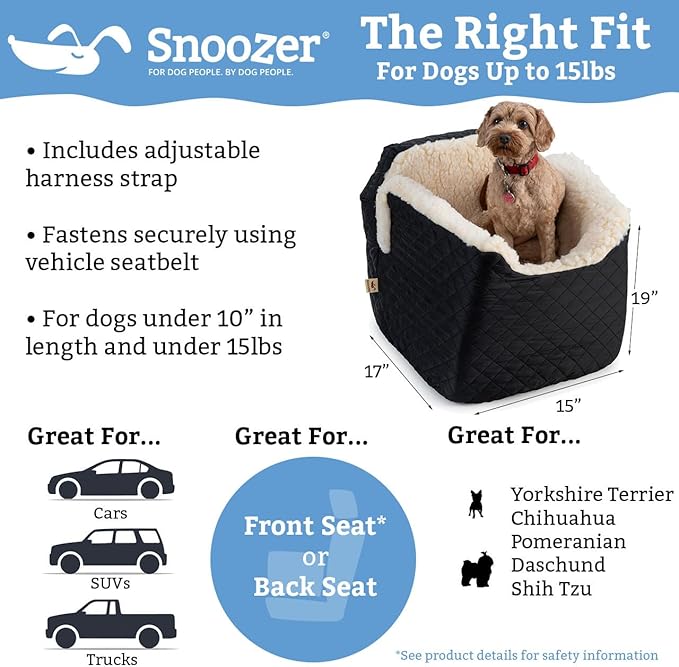 Snoozer Luxury Lookout Pet Car Seat, Small Luxury I, Anthracite/Black