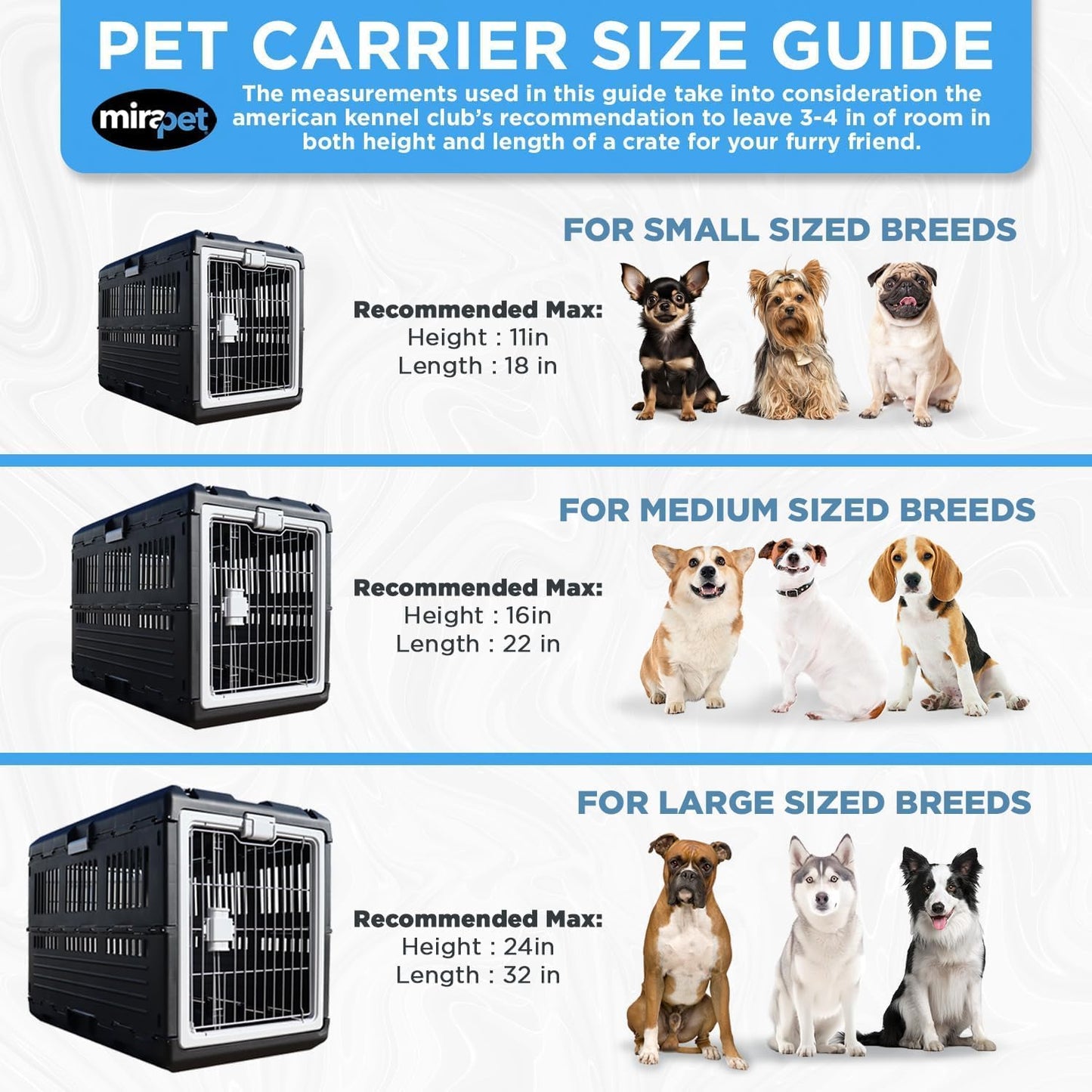 USA Pet Carrier & Crate 21'' - Premium Collapsible Design for Cats and Dogs - Portable Kennel for Small Pets - Indoor/Outdoor - 360-Degree Ventilation & Hard Plastic Wall Protection