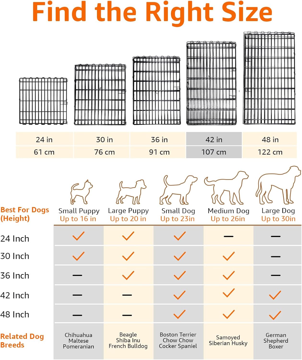 Amazon Basics Foldable Octagonal Metal Exercise Dog Playpen - Indoor/Outdoor, No Door, Large (8 Panels, 24 x 42), Easy to assemble, store, and customize, 42" - Large, Black