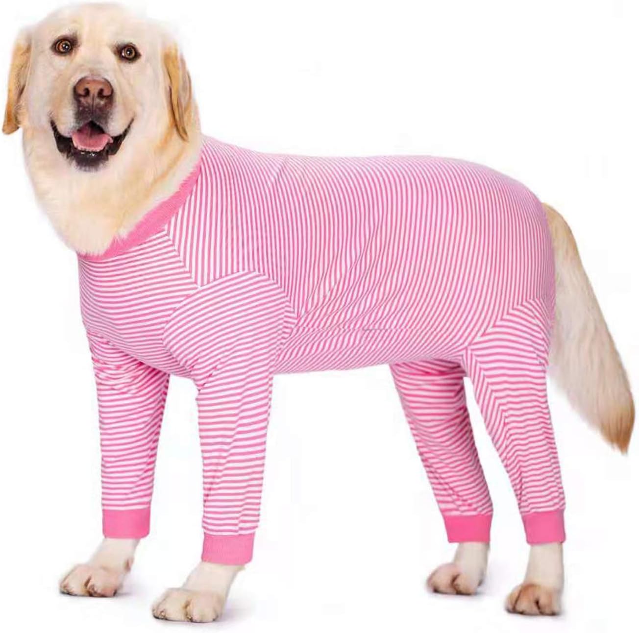 Yeapeeto Dog Onesie Surgery Recovery Suit for Large Medium Bodysuit Dogs Pajamas PJS Full Body for Shedding, Prevent Licking, Wound Protection, Cone Alternative (4X-Large (Pack of 1), Pink)