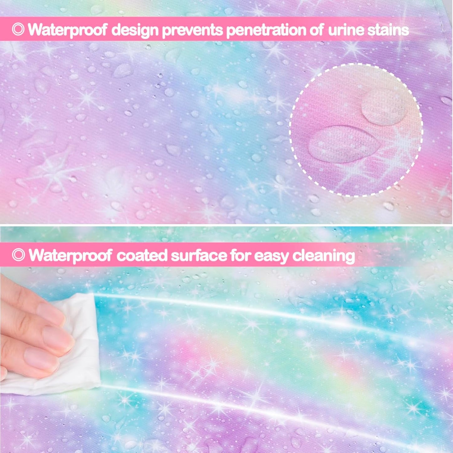 Guinea Pig Hammock with Platform and Ramps,Wooden Small Animal Hideout with Waterproof Coating Mat Hammock,Guinea Pig Cages Accessories Toys Hiding Playing,Easy to Clean(Double)