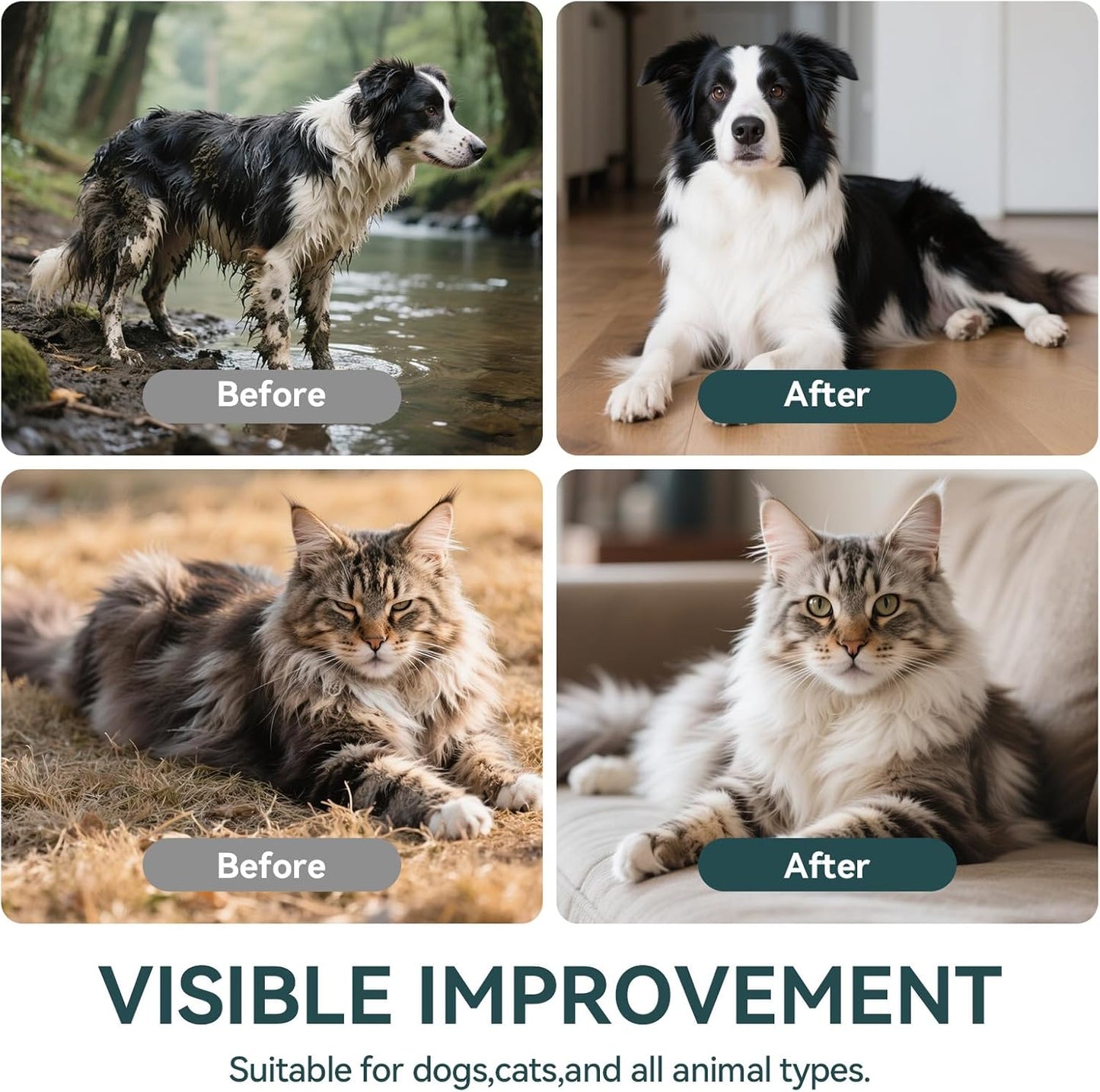 WLP 6 PCS Pet Cleaning and Deodorizing Glove Wipes for Dogs & Cats Hypoallergenic Pet Cleaning and Hydrating Glove Bath Wipes Enriched with Aloe & Jojoba Oil Individually Wrapped