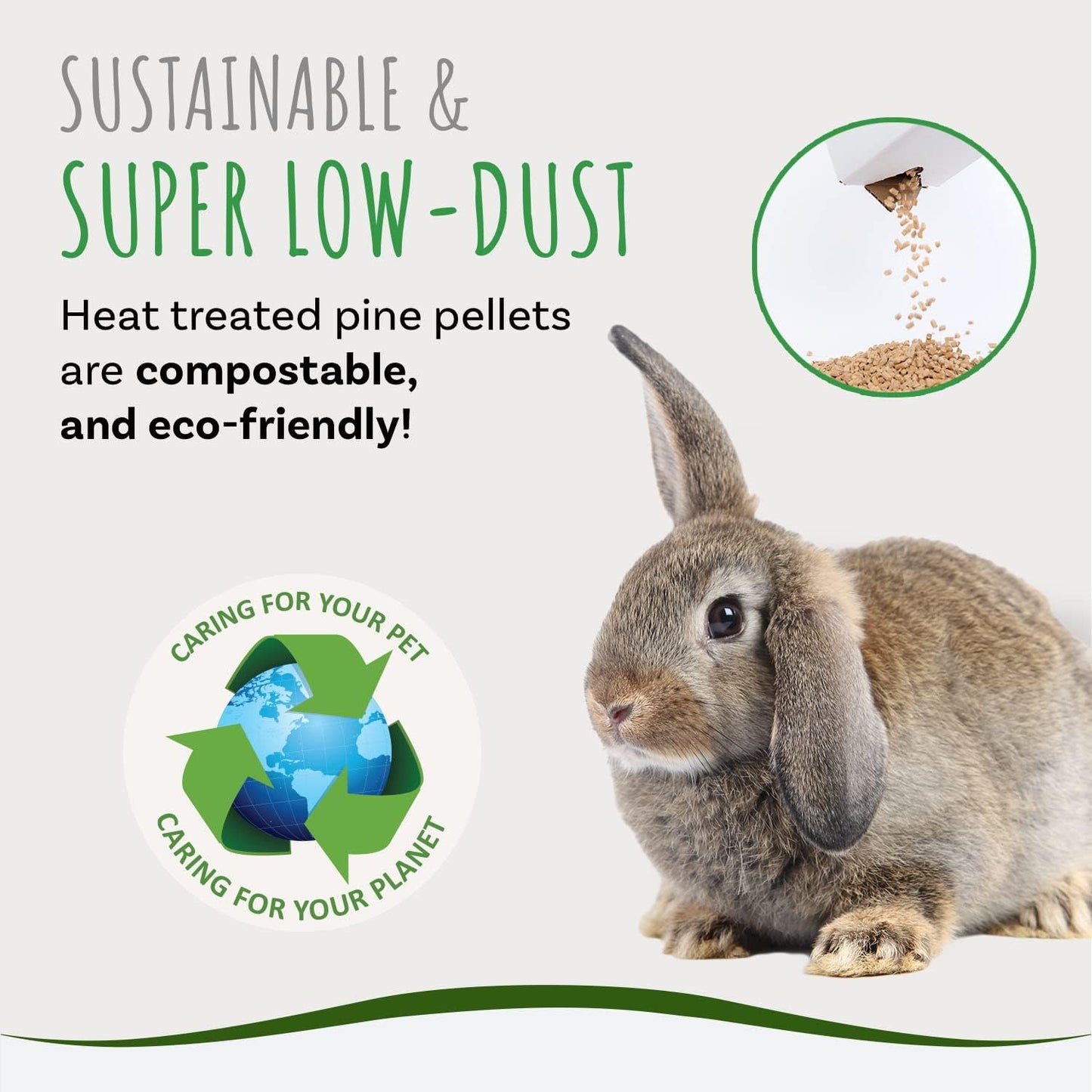 Small Pet Select Pine Pellet Bedding 8lb, Litter Pellets for Rabbit, Guinea Pig, Hamster, Bunny and other Small Animals, Made in USA, 8lb