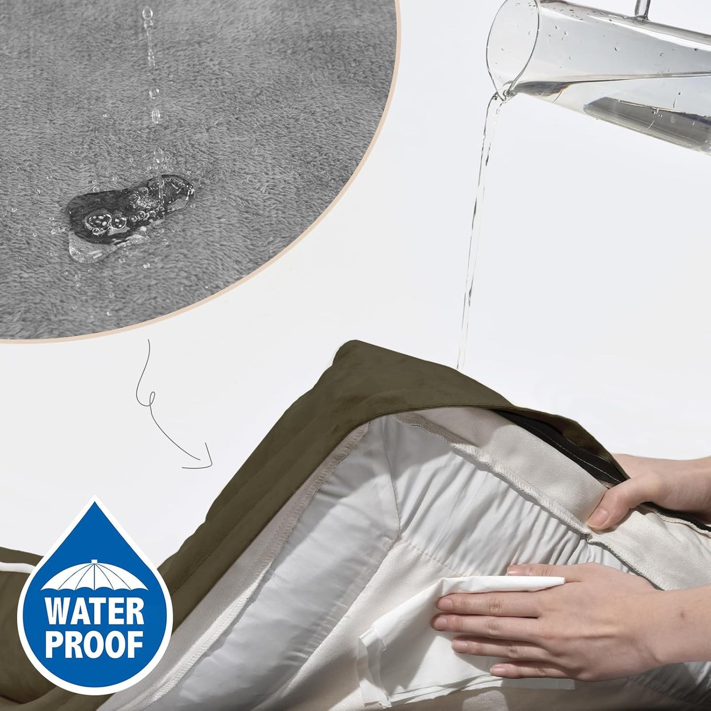 Comfort Expression Small Dog Beds Waterproof Orthopedic Foam Dog Sofa Beds for Small Dogs Comfy Pet Bed with Washable Removable Cover & Non-Slip Bottom(X-Small,Dark Green)