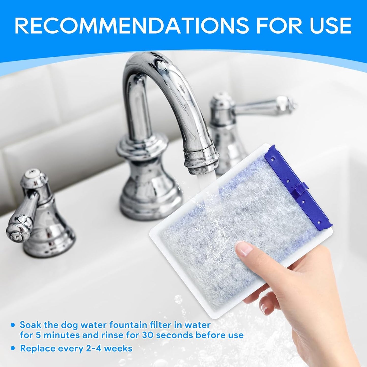 Large Aquarium Filter Cartridges Compatible with Tetra Whisper Bio Bag for Aquariums, Fish Tank Filter Large Fit for Tetra Whisper Filter 20i 40i/ IQ 20 30 45 60/ PF20 30 40 60, 8PCS Filters