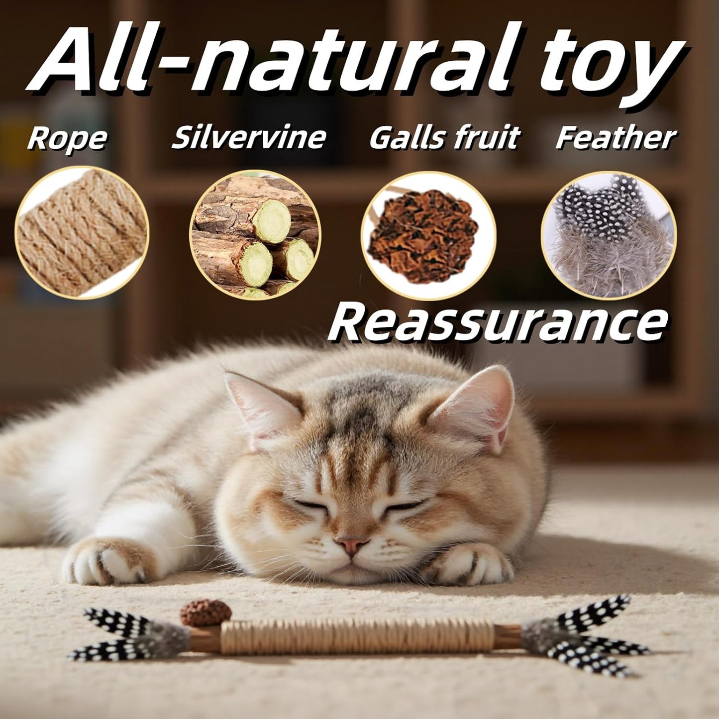 Cat Toys 12PCS Catnip Toy for Indoor Kitten Treat Cats Chew Stick for Dental Cleaning Teeth Kitten Silvervine Rope Kitty Feather Snack for for Kick Molar Scratch Self Play Interactive Boredom