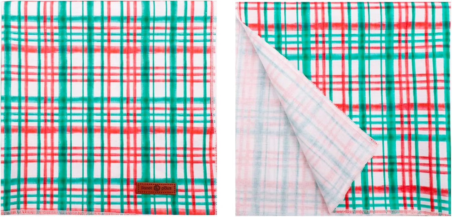 Lionet Paws Christmas Dog Bandana,Fabric Dogs Kerchief for Medium Large Dogs,Dog Cotton Triangle Bibs Scarf for Girl Boy