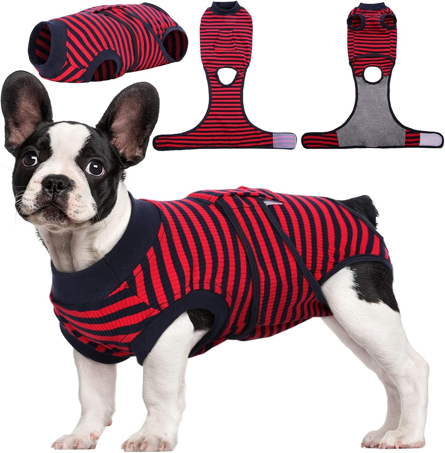 Kuoser Recovery Suit for Dogs Cats After Surgery, Professional Pet Recovery Shirt Dog Abdominal Wounds Bandages, Substitute E-Collar & Cone,Prevent Licking Dog Onesies Pet Surgery Recovery Suit