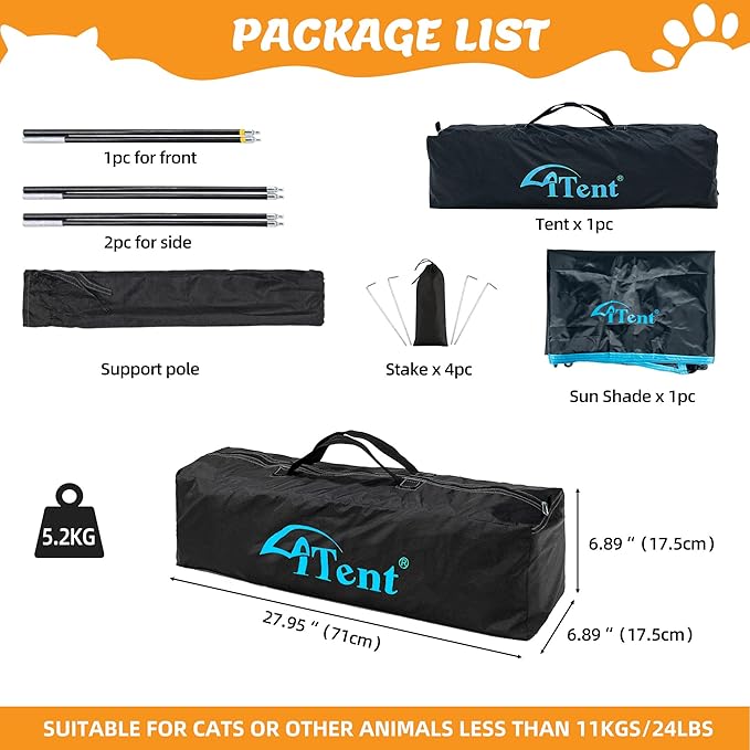 Cat Enclosure and Cat Tower Tent with Two Styles of canopiesfor Indoor and Outdoor,X-Large Outdoor Catio, Cat Tent,Portable and Foldable,Two Doors Design can Assemble More Shapes (Patented)