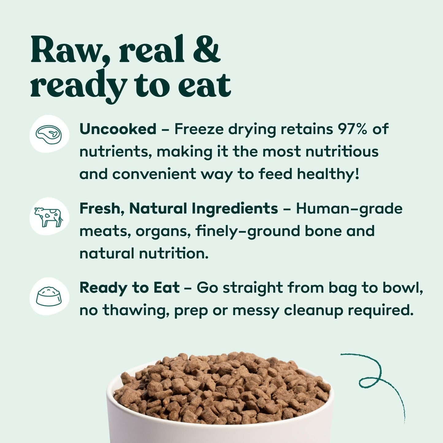 Little Hunter Freeze Dried Turkey Raw Dog Food | Grain Free, Limited Ingredient, Single Protein Meal or Mix in Topper | Novel Protein Kibble Alternative | 15 oz Bag