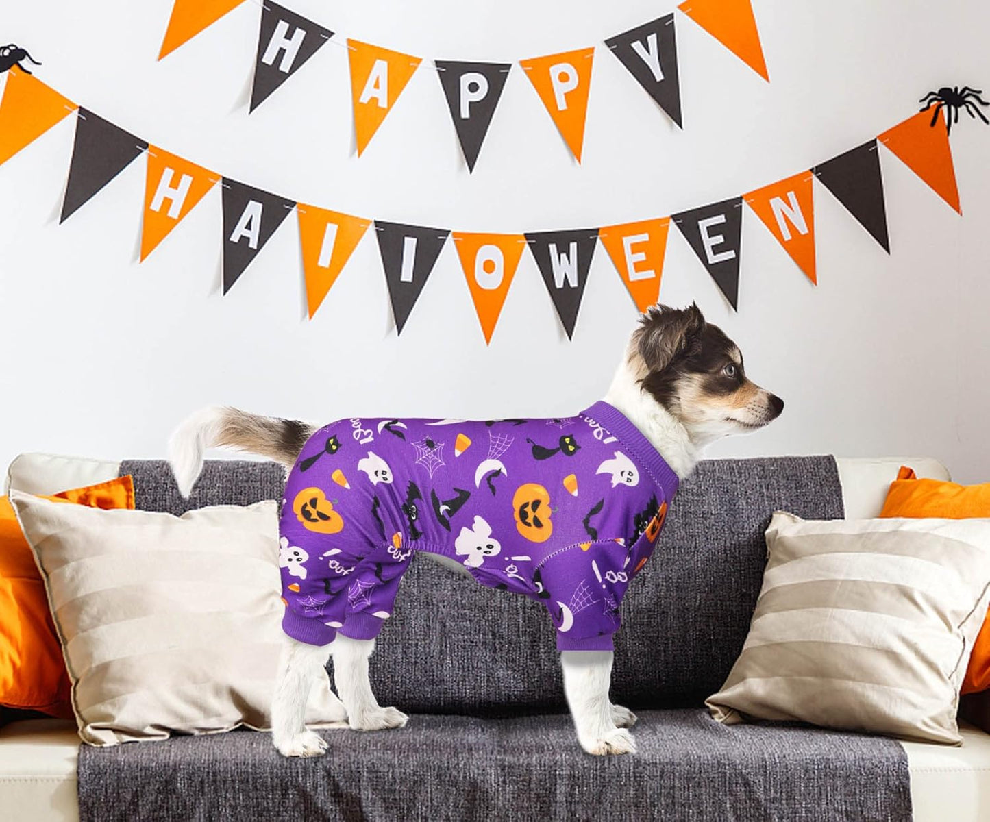 Dog Halloween Pajamas Dog Costumes Pjs Stretchy Funny Costumes Pet Clothes Outfit Pajamas for Small Medium Dogs(S/M)