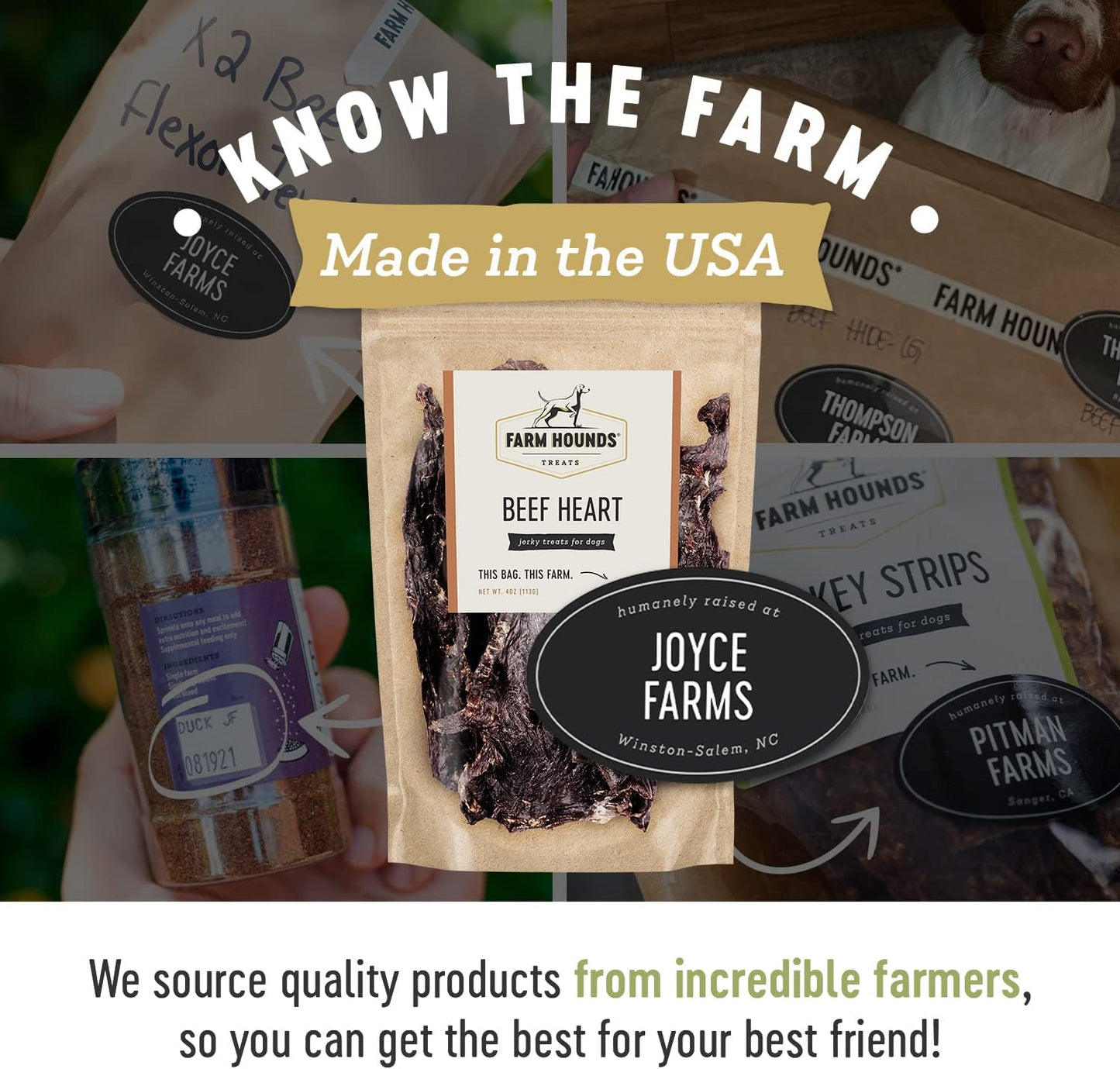 Farm Hounds - Beef Heart - Premium Natural Beef Heart Jerky For Dogs - Made From 100% Humanely Raised Cattle - Organ Treats - Great For Training & Treats - No Added Fillers - Made in USA - 4oz -1 Pack