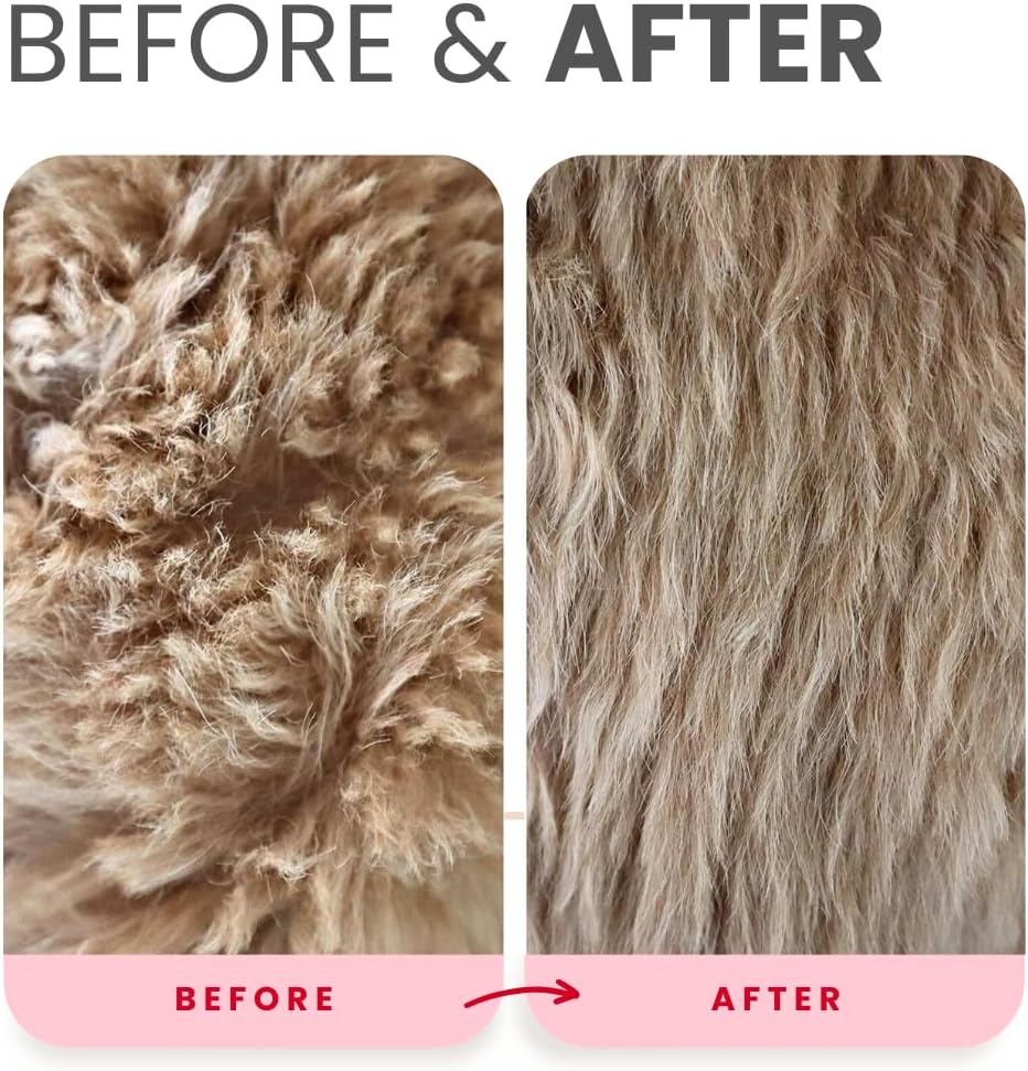 Lillian Ruff Leave-in Dog Conditioner & Detangler Spray - pH Balanced After-Bath No Rinse Dog Conditioning Spray - Silky Shine Spray for Dry Skin, Itch Relief, Detangling & Dematting (8oz/Brush)