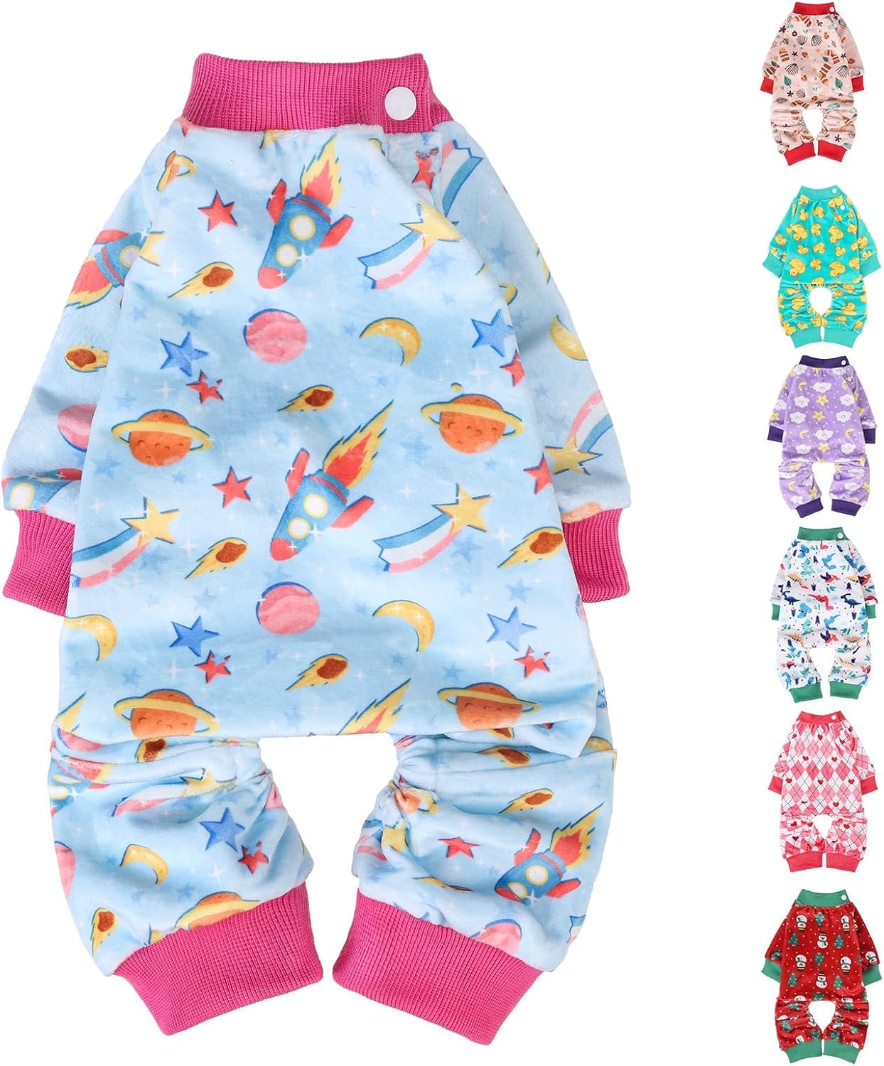 BEAUTYZOO Dog Pajamas Large Sized Dog, Summer Doggie Pajamas for Boy Girl, Soft Strechy Cotton Puppy Pjs Jammies Onesies for Men Women, Pet Jumpsuit Body Suit Cat Apparel Clothes, Blue XXL