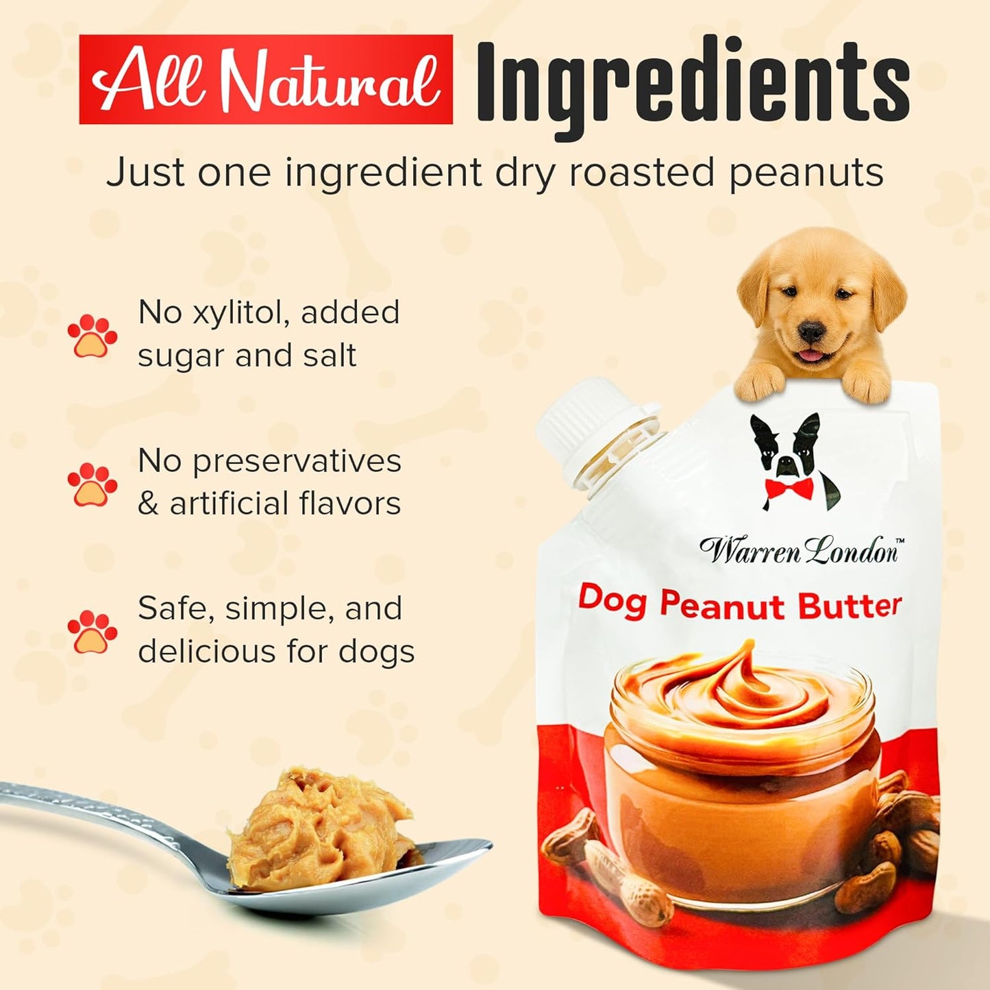 Warren London Hat/Snack Combo - Distract-A-Hat™ Grooming Distraction Tool + 8 oz All-Natural Roasted Peanut Dog Peanut Butter, Xylitol-Free Enrichment & Anxiety-Relief, $42 Value for $34.99