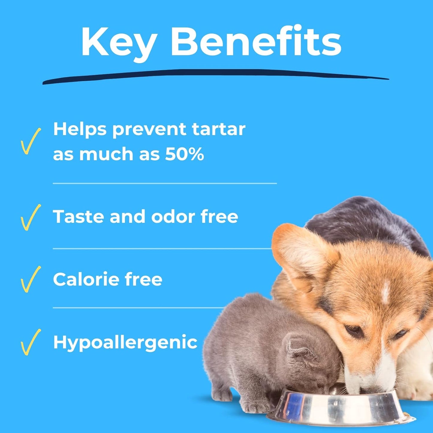 Tartar Shield DentaTabs | Dog & Cat Dental Mouthwash Water Additive Powder | Fights Tartar Plaque & Bad Breath Cleans Teeth & Gums | Natural Pet Oral Health Support | Hypoallergenic & Calorie-Free