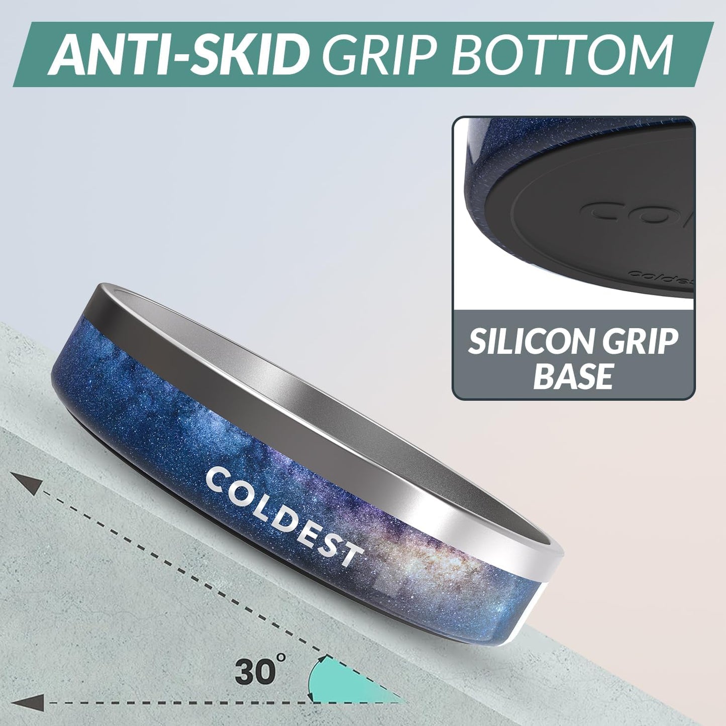 Coldest Dog Bowl - Anti Rust Metal, Non Slip, 3 Layers Insulated Stainless Steel Dog Bowls - Spill Proof & Heavy Duty - Water Bowl for Dogs, Cats & Pets, Dish Washer Safe (21 oz, Into The Beyond)