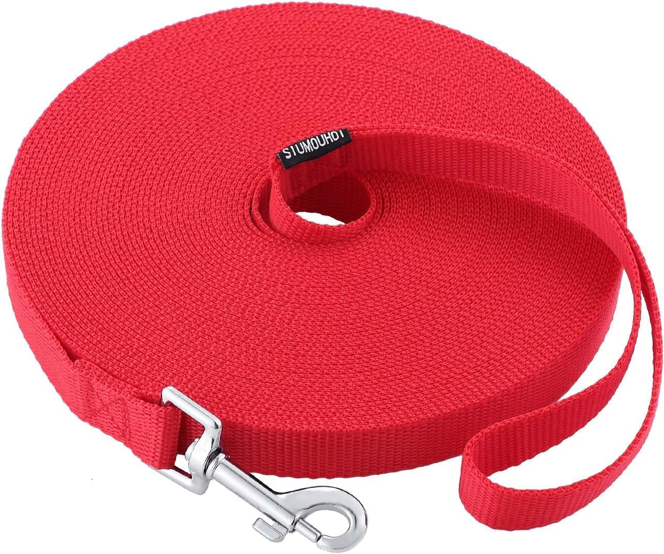Dog/Puppy Obedience Recall Training Agility Lead - 15ft 20ft 30ft 40ft 50ft Training Leash - Great for Training, Play, Camping, or Backyard（Red，40 Feet）
