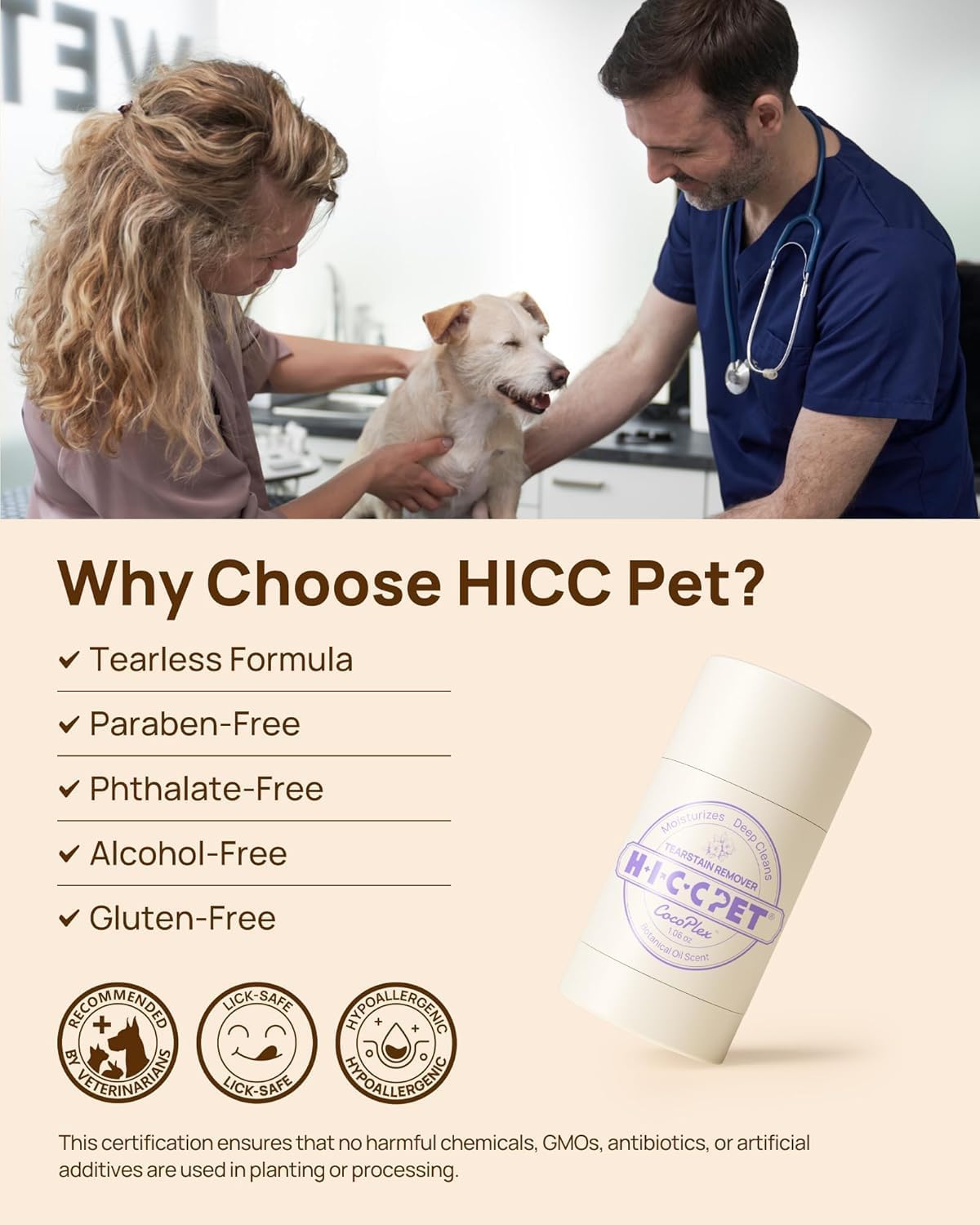 HICC PET Eye Balm for Dogs & Cats, Vet-Recommended Dog Eye Infection Treatment Gently Remove Tear Stain, Debris, Discharge, Crust - Hypoallergenic Pet Eye Cream Cleaner for Wrinkle, Face - 1.06 oz