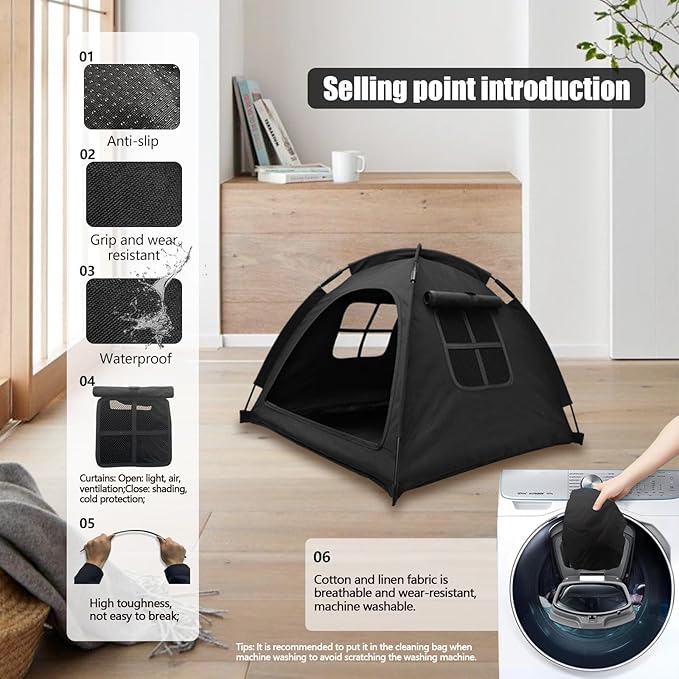 Cat Tent House、Cat's Nest, Quick Assembly and disassembly, Portable Indoor/Outdoor pet Tent House for Cats, Puppies and Other Small Animals