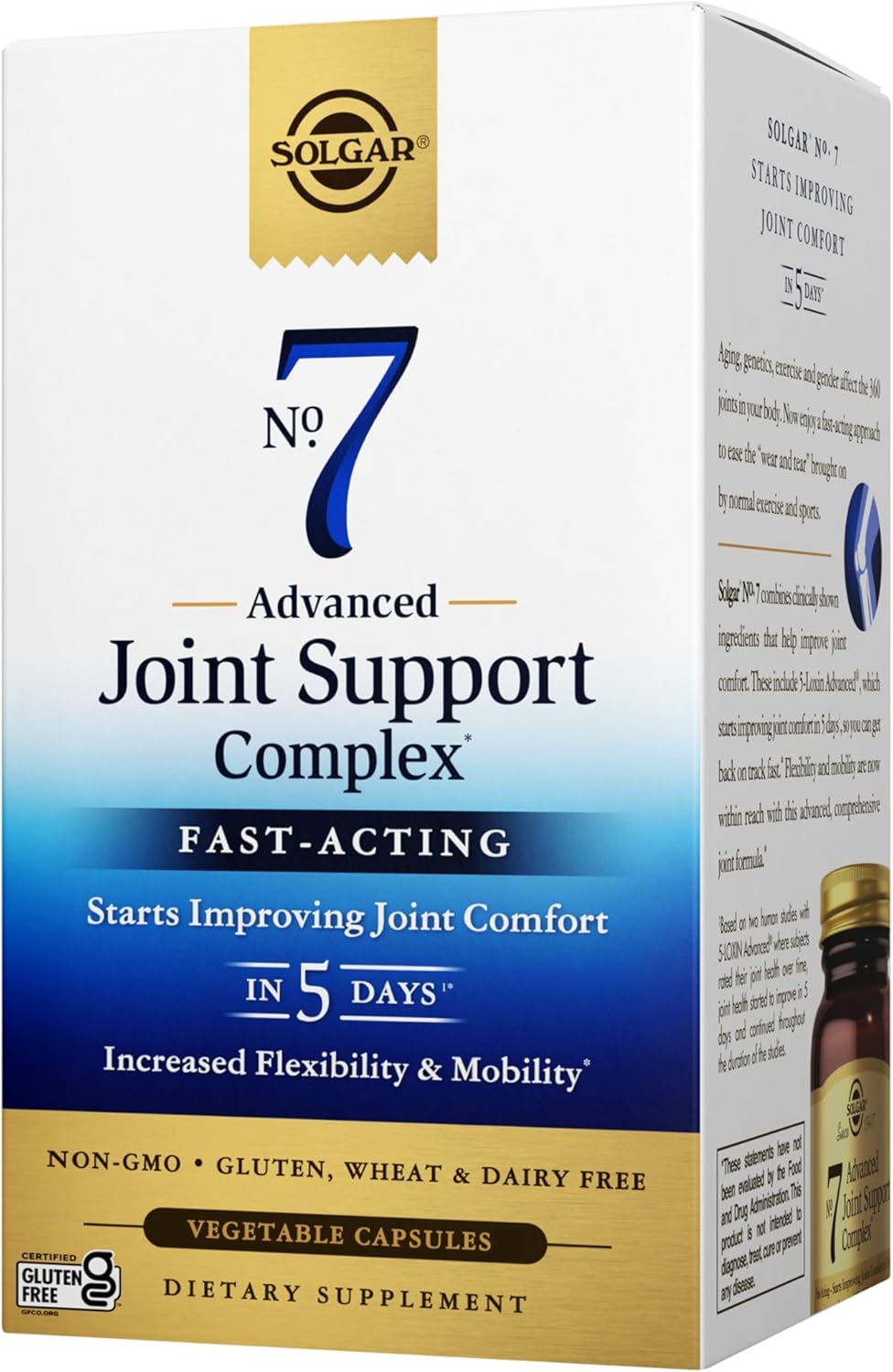 Solgar No. 7, 105 Vegetable Capsules - Joint Support & Comfort - Increased Mobility & Flexibility - Supplement for Men & Women with Ester-C Vitamin C - Gluten-Free, Non GMO, Dairy Free - 105 Servings