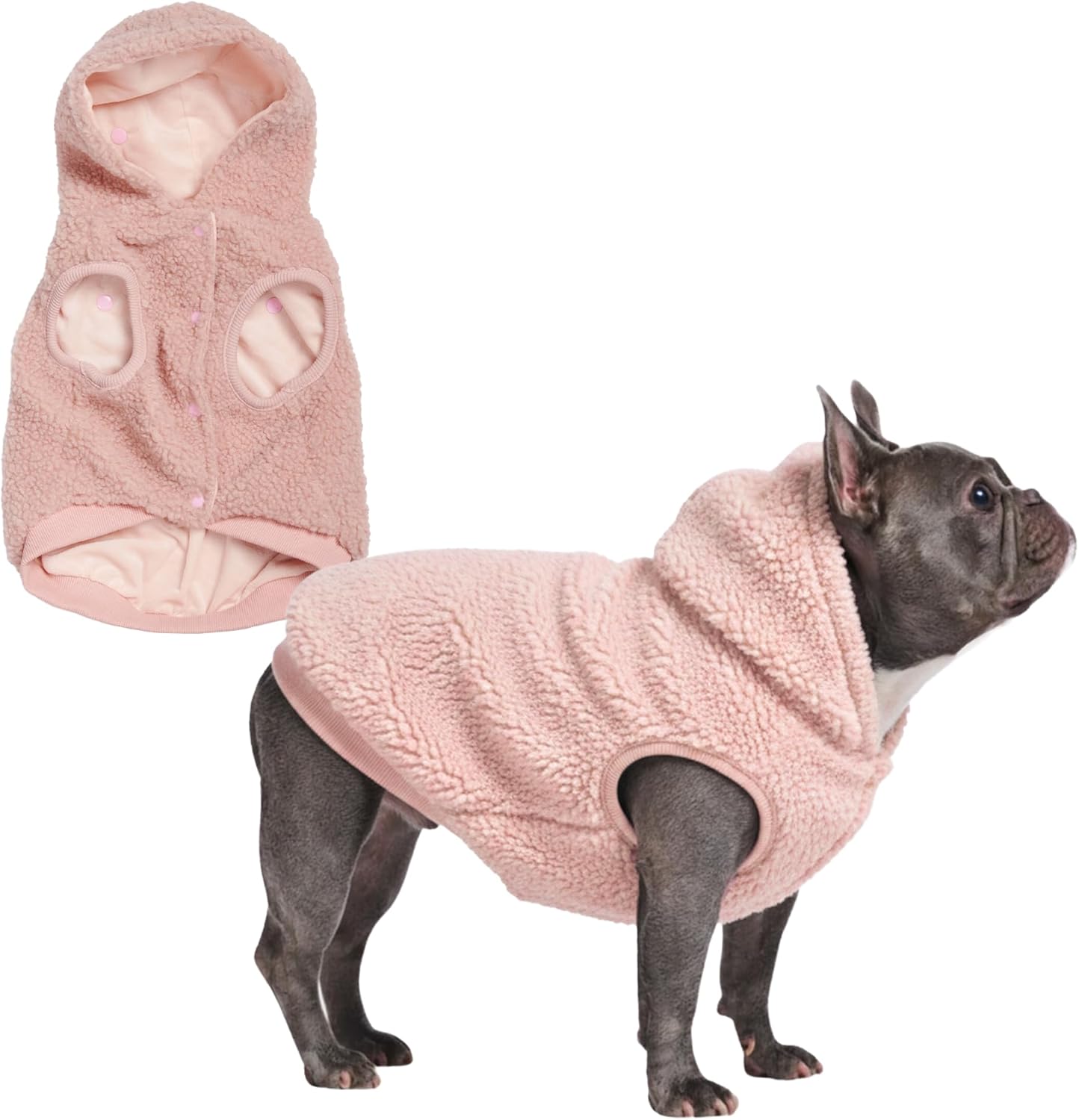 Spark Paws Teddy Dog Sweater, Sherpa Jacket Vest with Warm Fleece Lining, Winter Coat Suitable for Small Medium Large XL XXL Breeds - Pink - XL