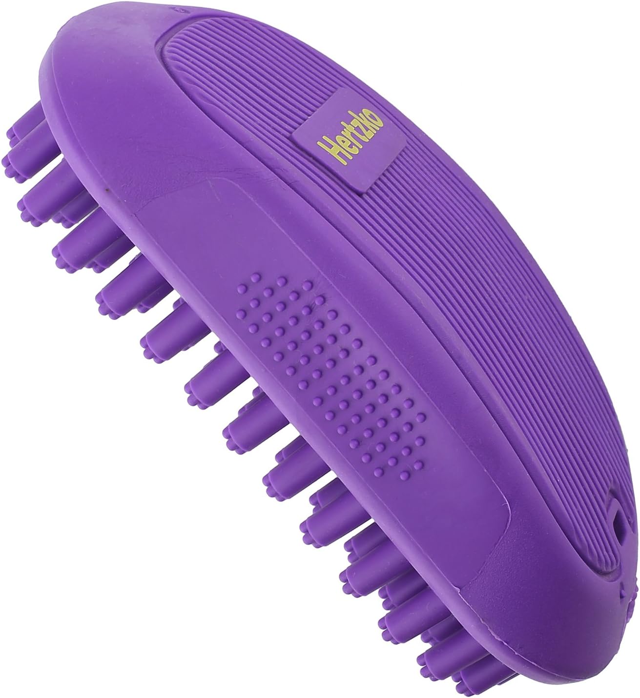 Hertzko Pet Bath & Massage Brush - Dog Bath Brush Scrubber for Shampooing and Massaging Dogs, Cats, Small Animals, Short/Long Hair - Rubber Curry Brush Dog - Removes Loose & Shed Fur (No Handle)