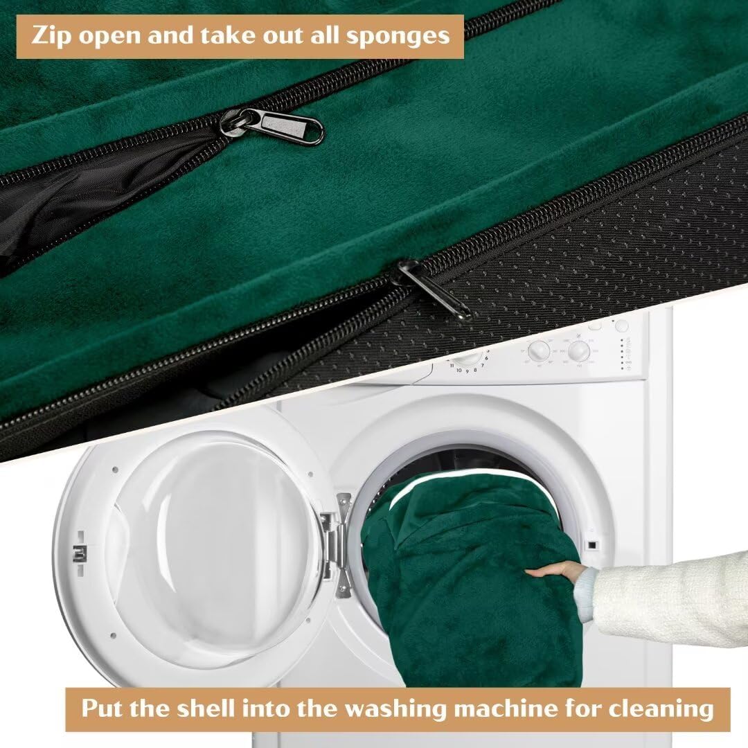 Comfort Expression Extra Large Dog Beds Jumbo Breed, Orthopedic Dog Bed Waterproof, PV Washable Pet Sofa Couch with Removable Cover & Non-Slip Bottom(Jumbo,Emerald)