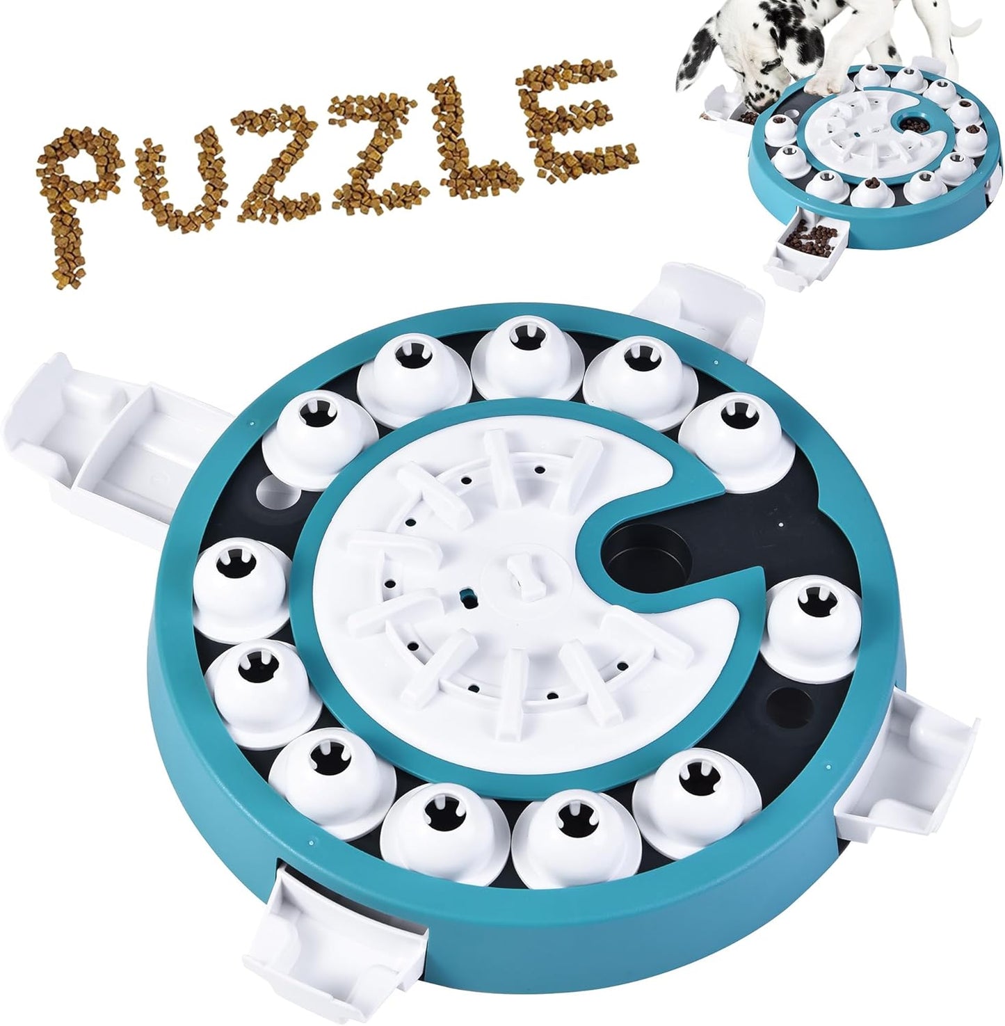 Dog Puzzle Toy Mental Stimulation - Level 3 in 1 Dogs Food Feeder Puzzle, Dog Treat Puzzle Feeder (Advanced-Mars Green Brainstorm)