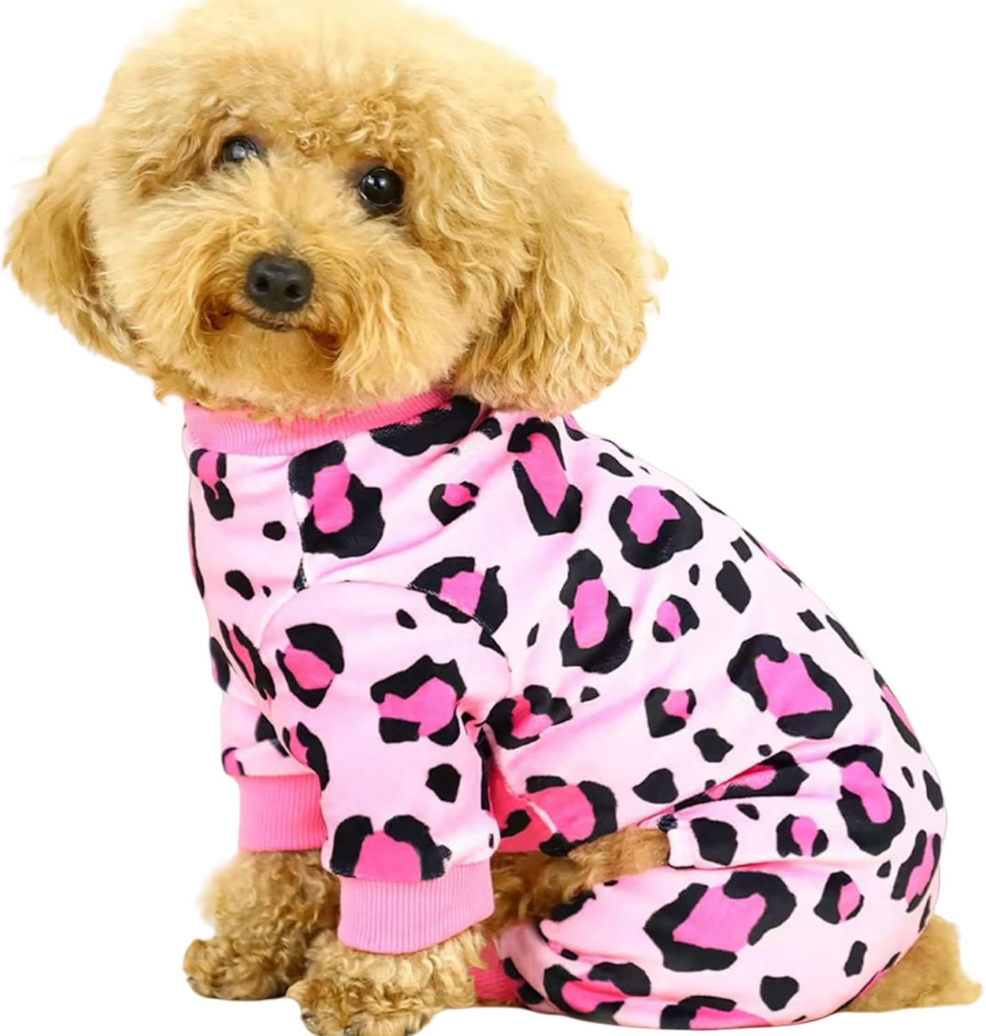 Vet-Approved Dog Pajamas Onesie for Small Dog Clothes - Lightweight Soft Stretchy Puppy Outfit - Certified Hypoallergenic Comfort Anxiety-Reducing (Pink,XS)