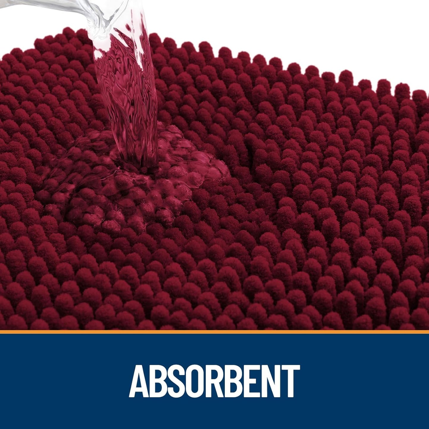 OLANLY Dog Door Mat for Muddy Paws 30x20, Absorbs Moisture and Dirt, Absorbent Non-Slip Washable Doormat, Quick Dry Chenille Mud Mat for Dogs, Entry Indoor Entryway Carpet for Inside Floor, Burgundy