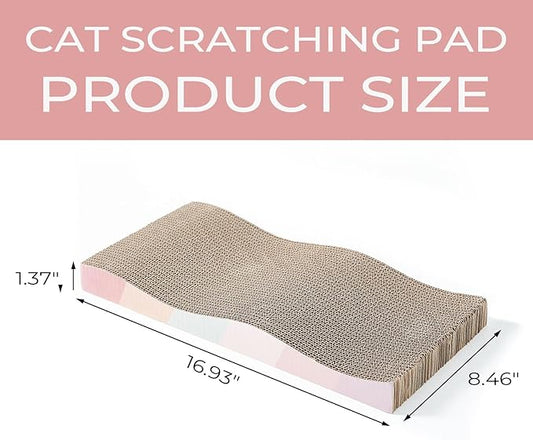 Cat Scratching Pads Cardboard Cat Scratchers for Indoor Cats Reversible Large Wide Corrugated with Catnip and Mini Toy(5pcs)