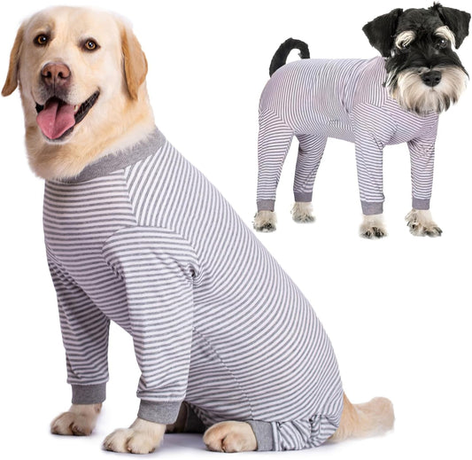 Yeapeeto Dog Onesie Surgery Recovery Suit for Large Medium Bodysuit Dogs Pajamas PJS Full Body for Shedding, Prevent Licking, Wound Protection, Cone Alternative (X-Large, Grey)