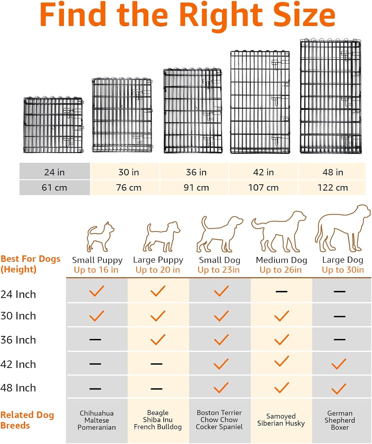 Amazon Basics Foldable Octagonal Metal Exercise Puppy / Dog Playpen - Indoor/Outdoor, Single Door, Extra Small (8 Panels, 24 x 24), Easy to assemble and store, 24" - Puppy, Black