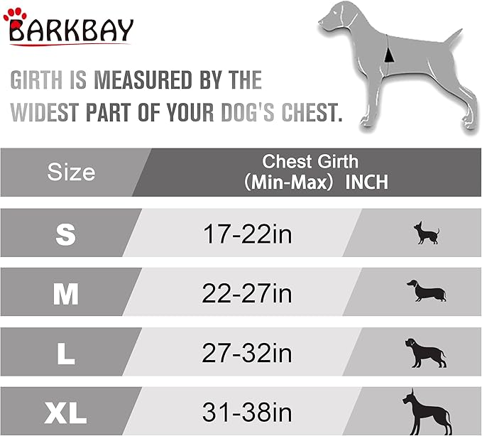 BARKBAY No Pull Dog Harness Front Clip Heavy Duty Reflective Easy Control Handle for Large Dog Walking(Black,M)