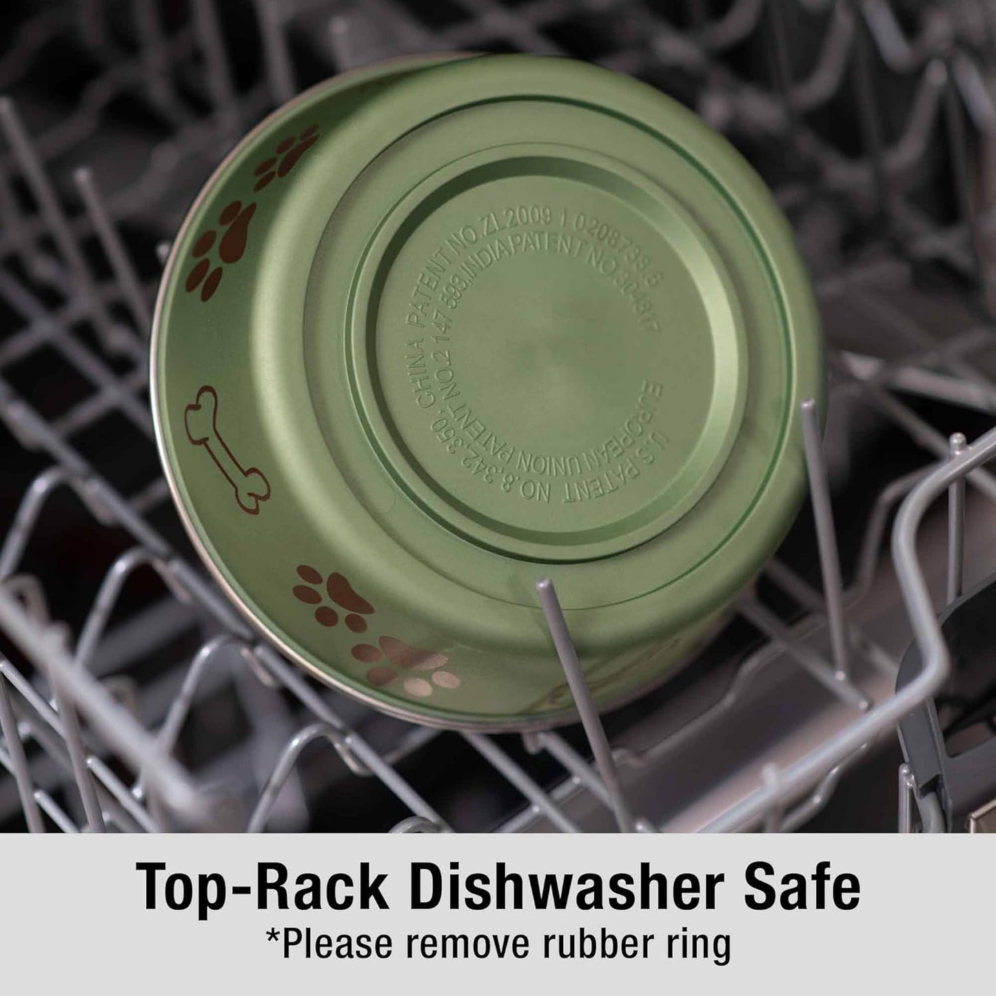 Loving Pets Bella Dog Bowls- Stainless Steel Dog & Cat Bowls - Spill Proof Dog Food Bowl, Cat Bowl, Puppy Essentials & Pet Supplies Great for Home & Travel (Large 35-65 lbs, Artichoke)