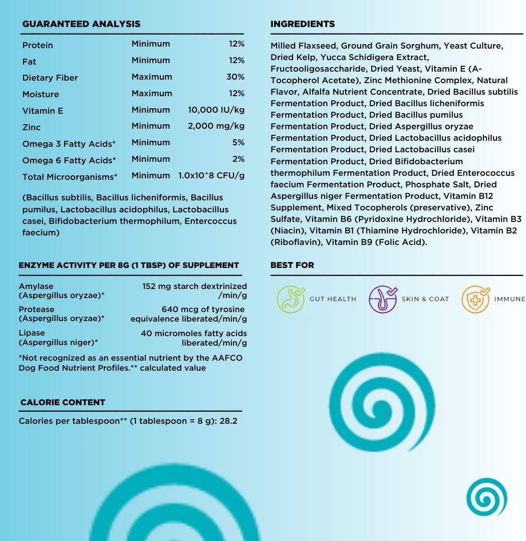 Dinovite 3 in 1 Probiotic for Medium Dogs, Skin & Coat, Digestive Health & Joint Relief, Dog Food Toppers, Immune Support, Allergy Relief & Itch Relief Skin Care, 30 Servings (18-45lb)