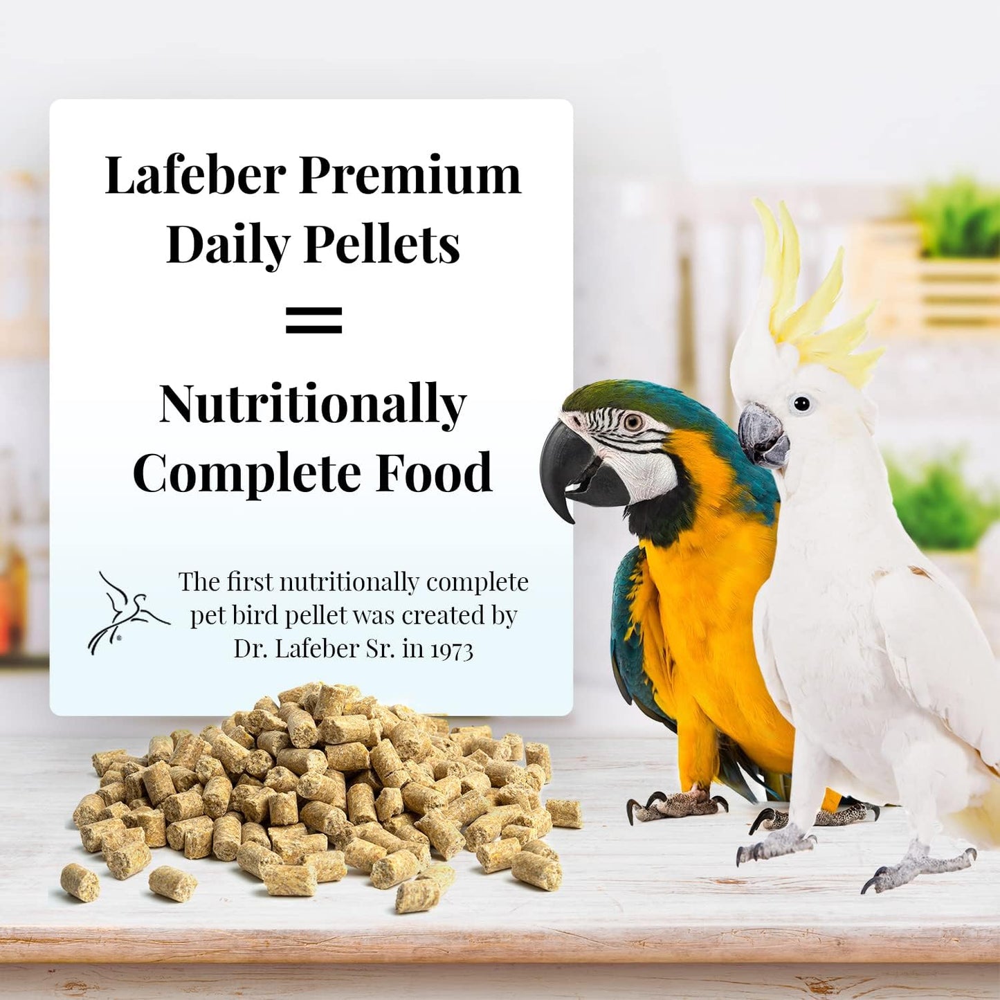 LAFEBER'S Premium Daily Diet Pellets Pet Bird Food, Made with Non-GMO and Human-Grade Ingredients, for Macaws and Cockatoos, 5 lb