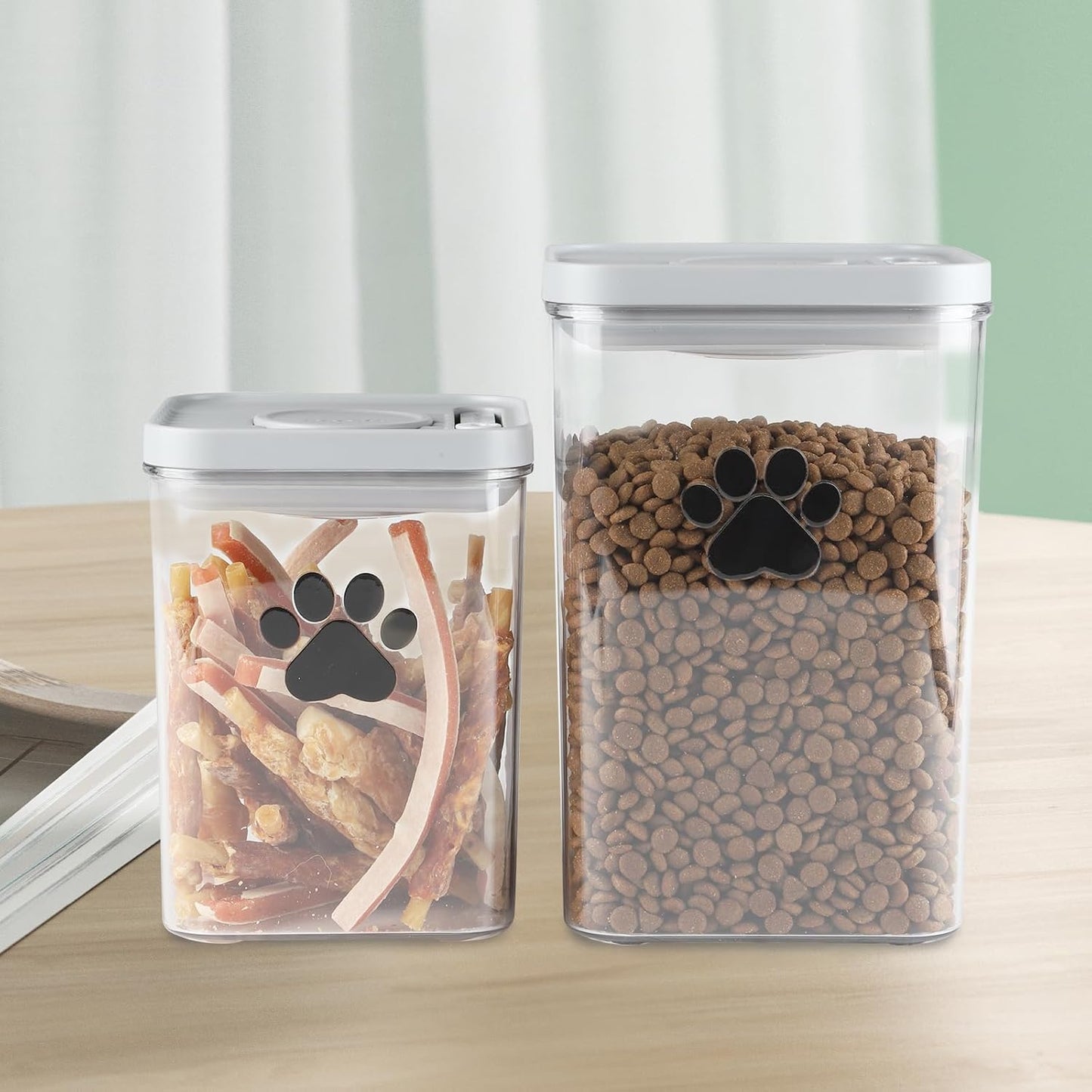 2-Pack Dog Treat Storage Container Set 78oz+48oz | Airtight Pet Treat Canisters for Cats & Dogs, Kitchen Counter Jar, BPA-Free, Dog Cookie Treats Jars with Lid, Keeps Treats Fresh & Crunchy