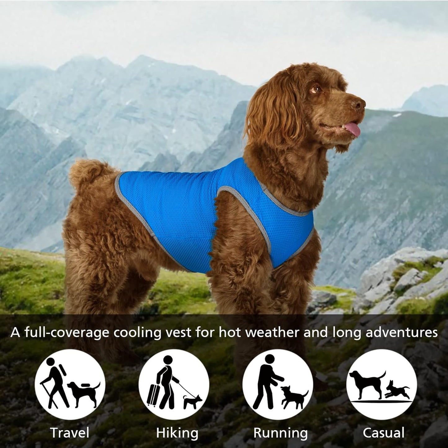2 Pack Cooling Shirts for Dogs, Breathable Lightweight Dog Shirts for Large Dogs Boy, Sleeveless Sun Protection Shirts for Dog&Cat Puppy Vest Pet Apparel