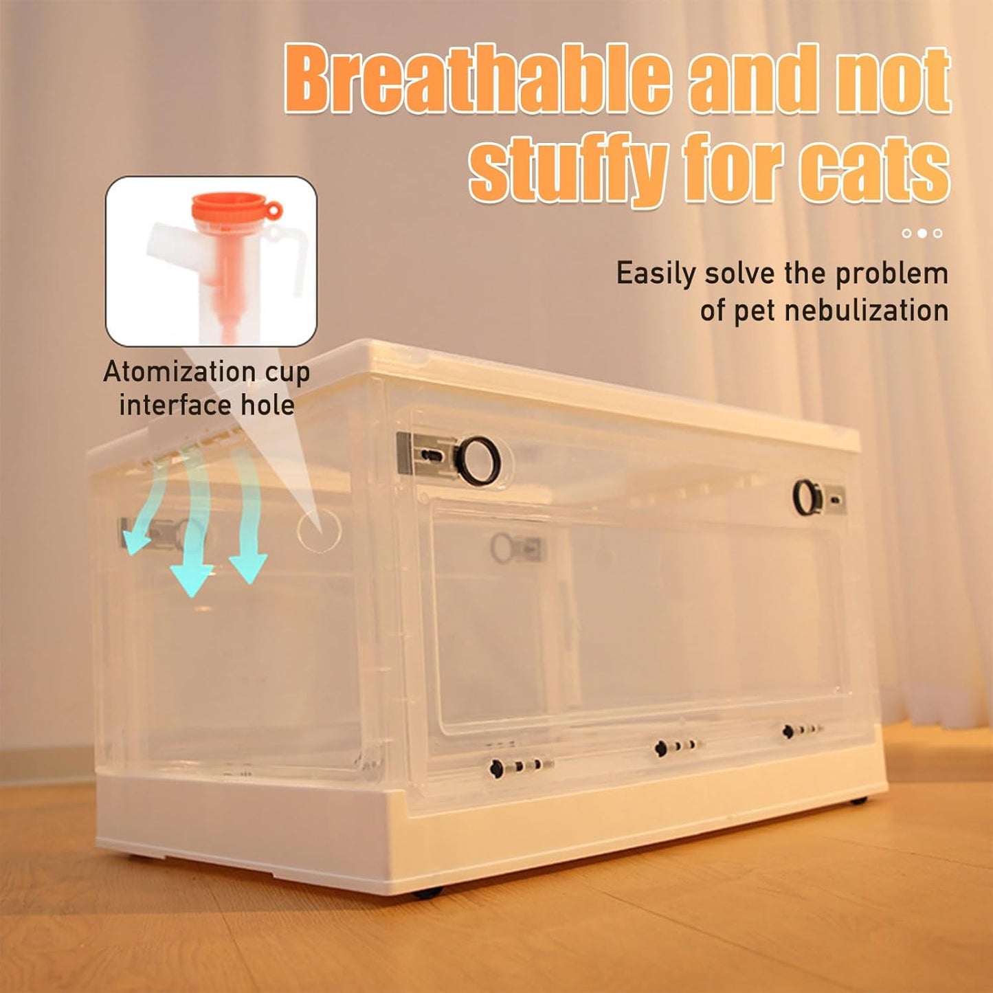 PakaLife Portable Oxygen Tank cat&Dog for pet cage,Dog&cat Inhaler,Puppy Incubator&cat Nebulizer,Built-in Ventilation for Pets up to 30lbs(Large)