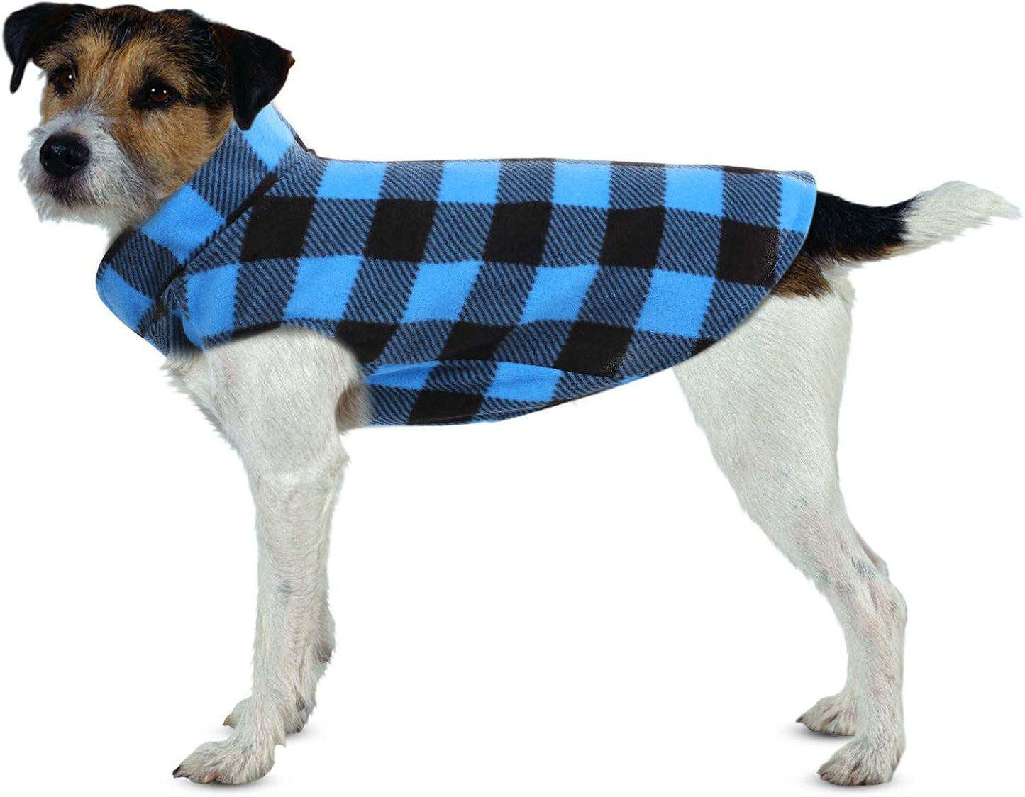 ASENKU Dog Plaid Shirt, Dog Sweater Plaid Reversible Doggie Vest Pets Clothes Pet Apparel for Small Medium Large Dogs, Blue, XS