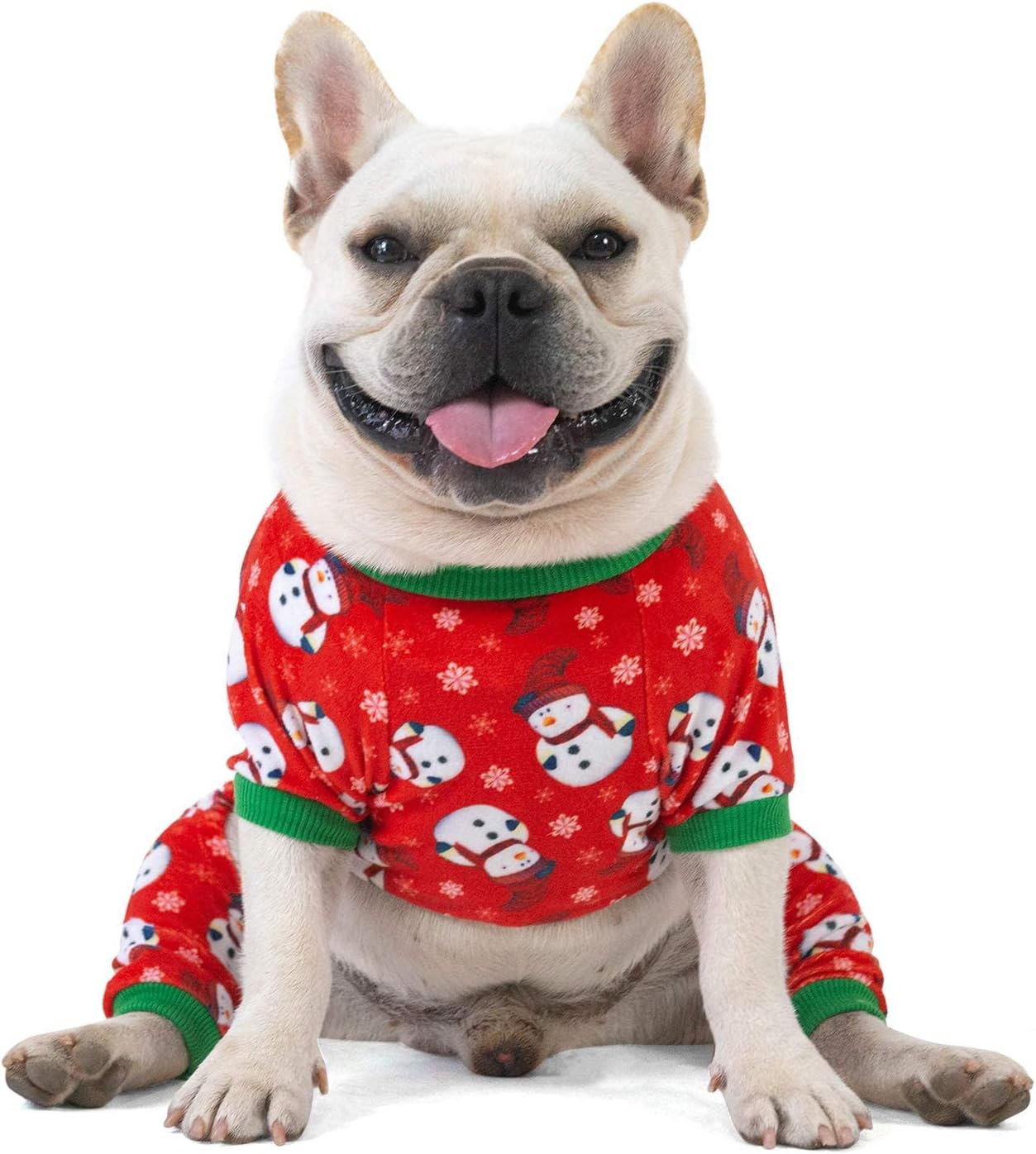 CuteBone Dog Christmas Pajamas Puppy Onesies Small Dogs Soft Pjs Coat Cat Apparel Comfy Pet Clothes Outfit Doggie Bodysuit P136M