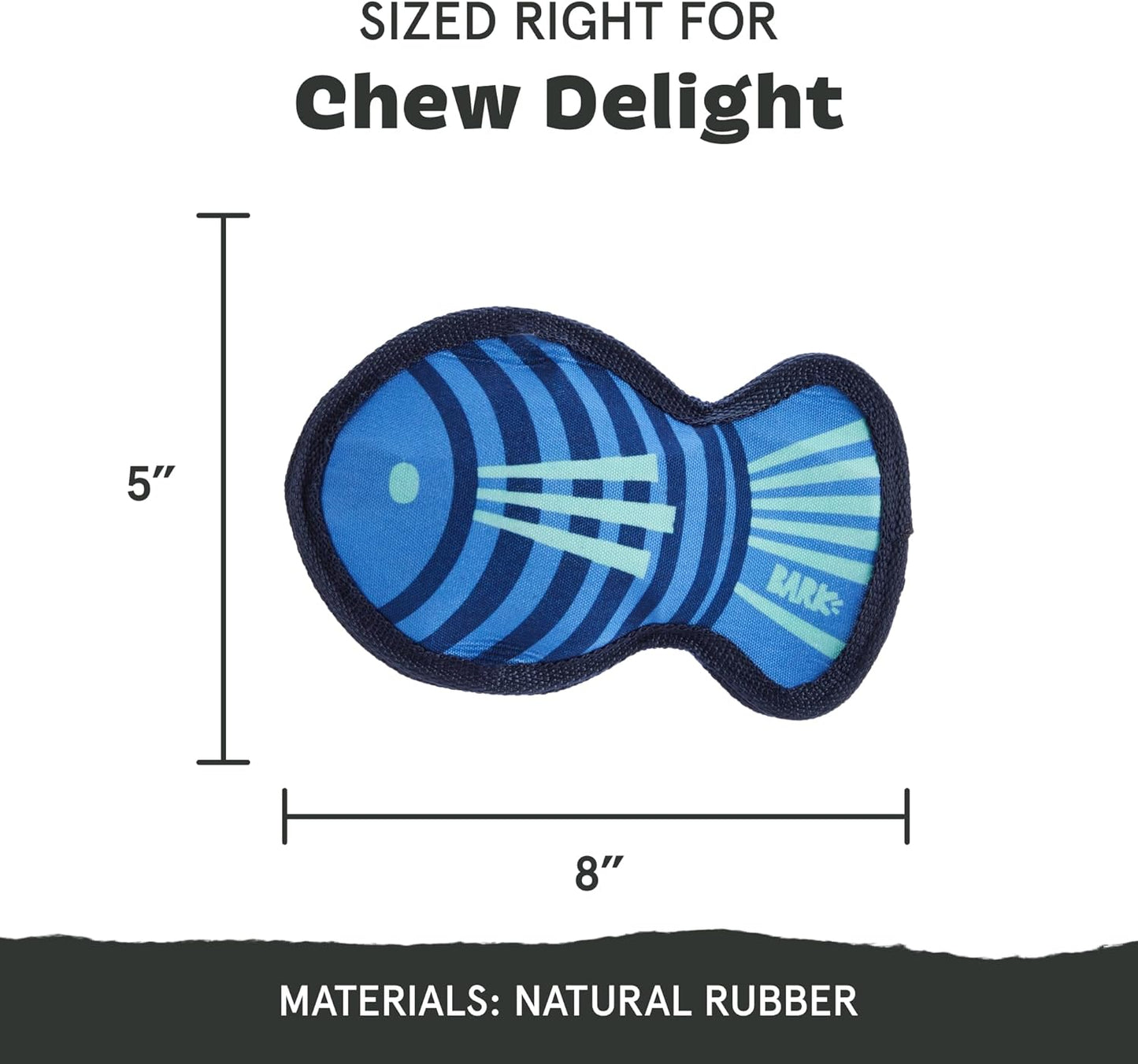 Barkbox Super Chewer Rad Herring Hard Core Toy with Rip Away Plush for Aggressive Chewers, Medium